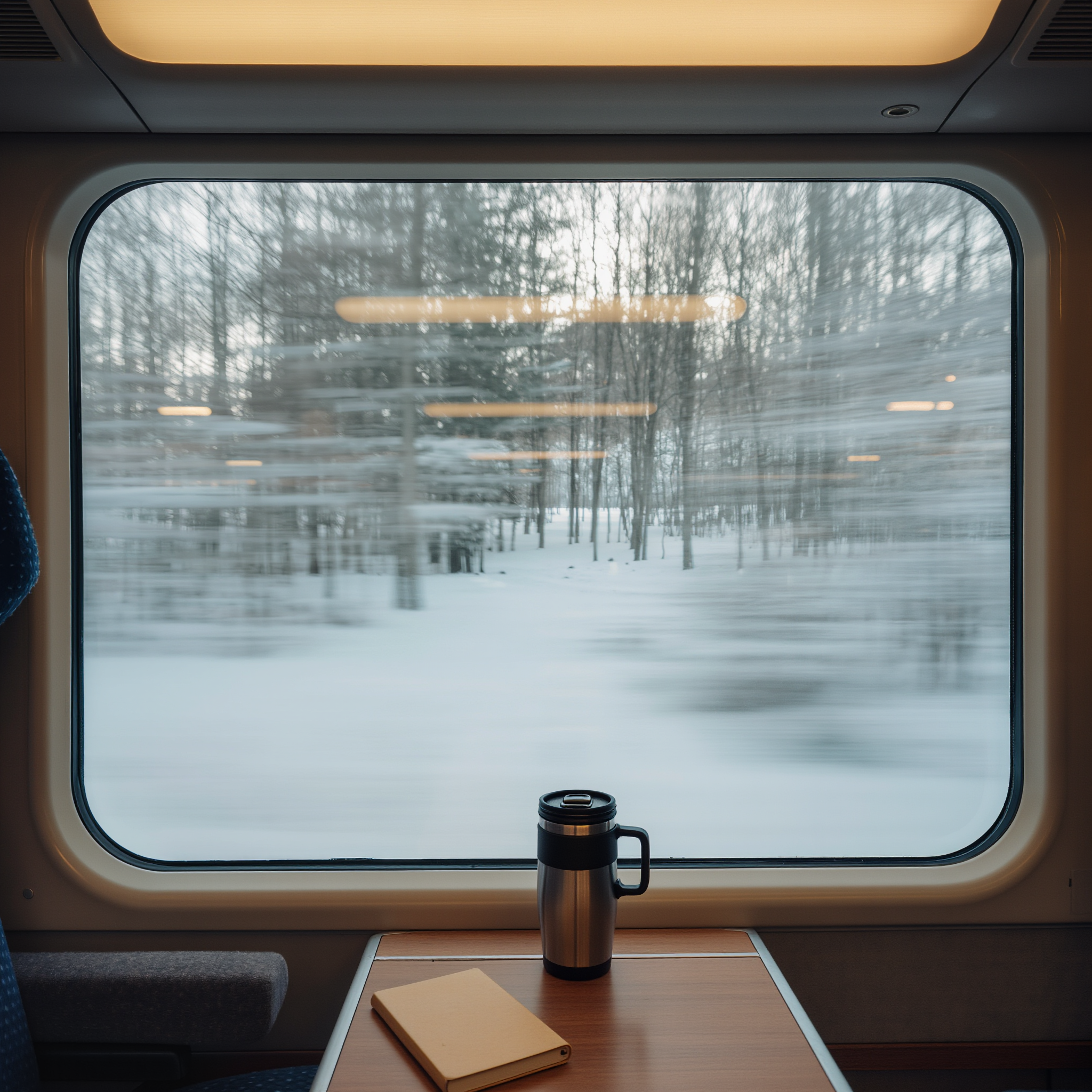 Solitary Train Journey - train scene AI image