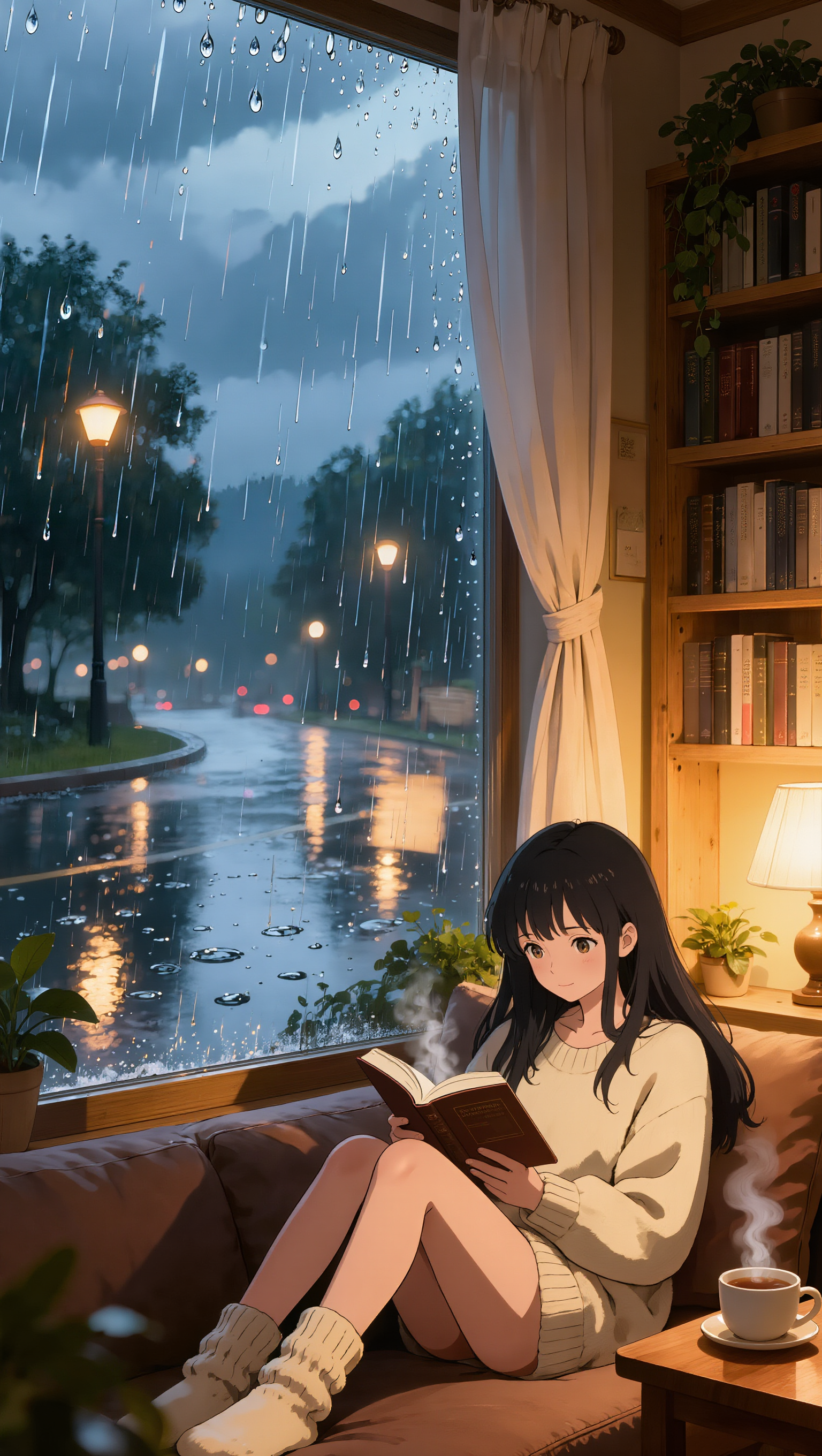 a ghibli girl reading quietly. - painting the worlds of studio ghibli AI image
