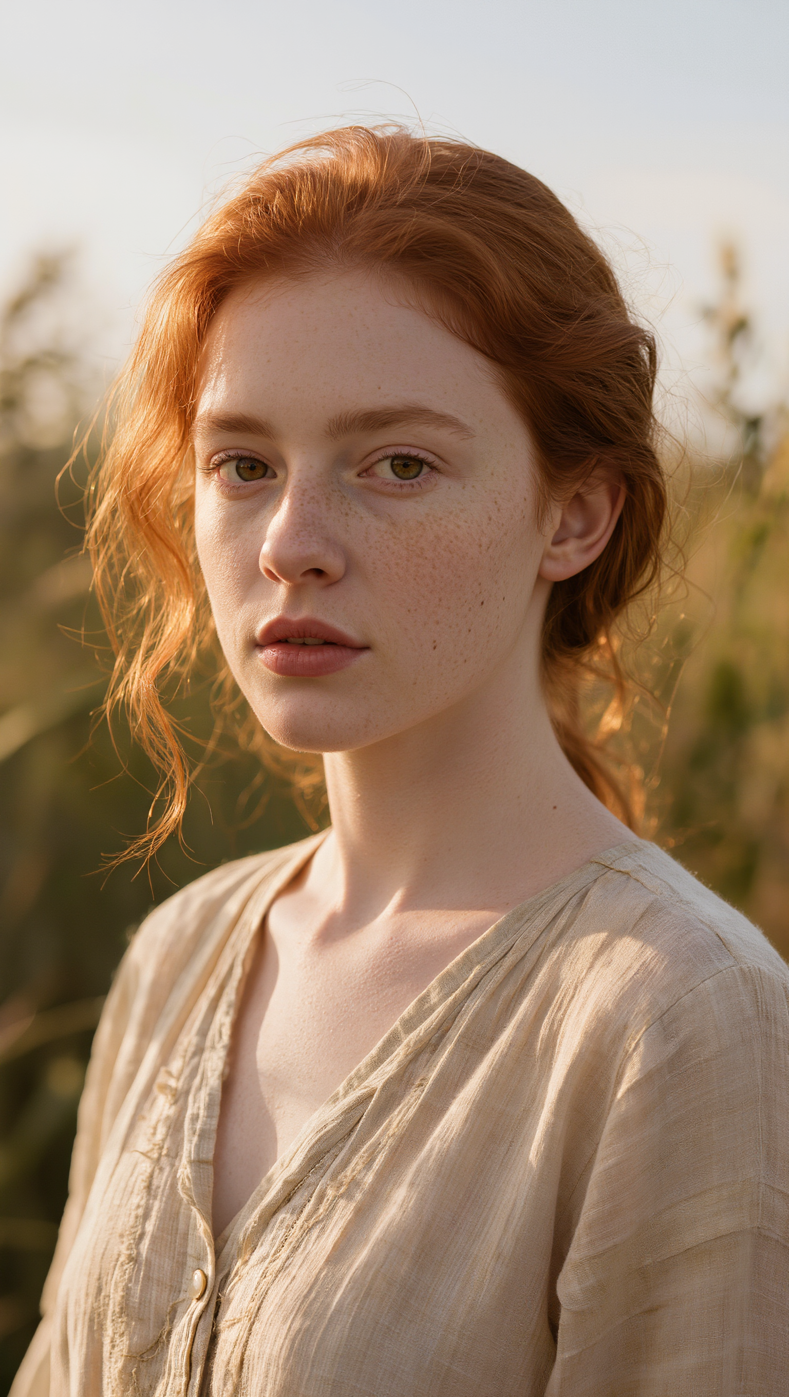 Redheaded Woman Portrait - portrait banner design AI image