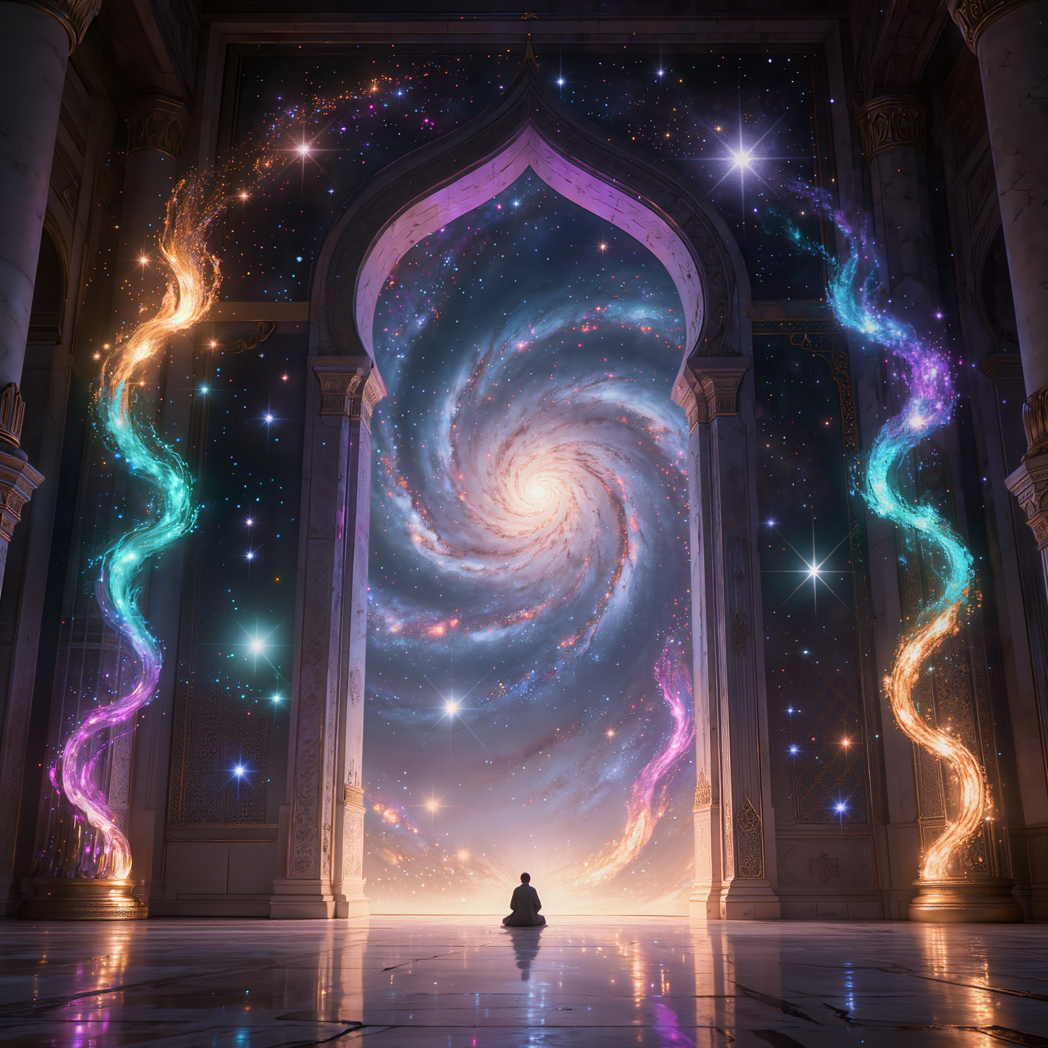 Galaxy Prayer Portal - galaxy scene AI image