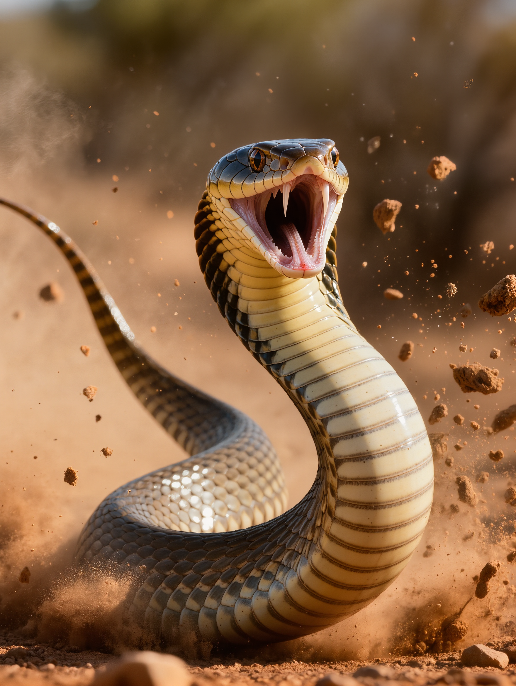 Inland Taipei Snake Striking - snake try on AI image