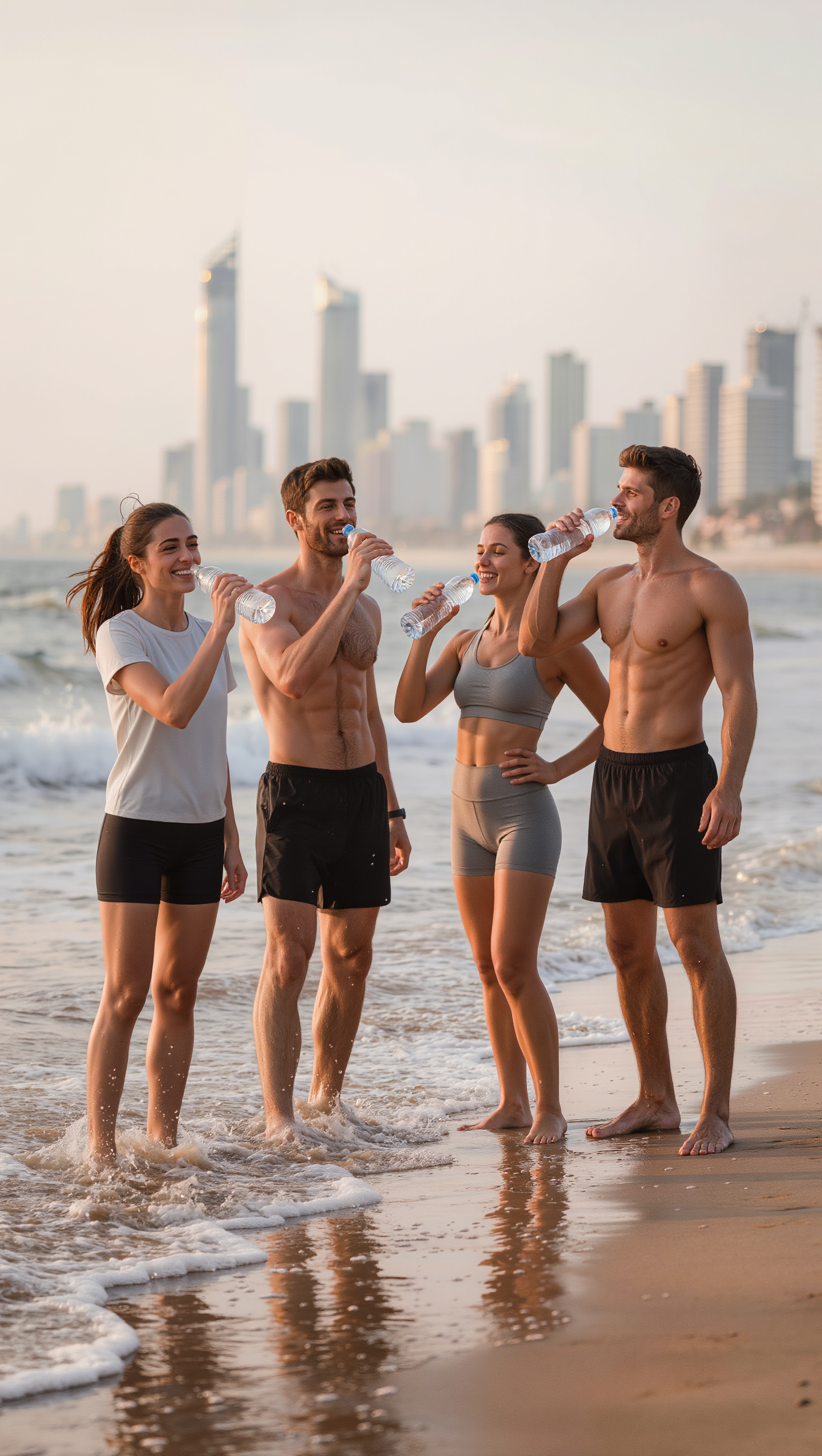 After Run Cool-Down Beach - sport scene AI image