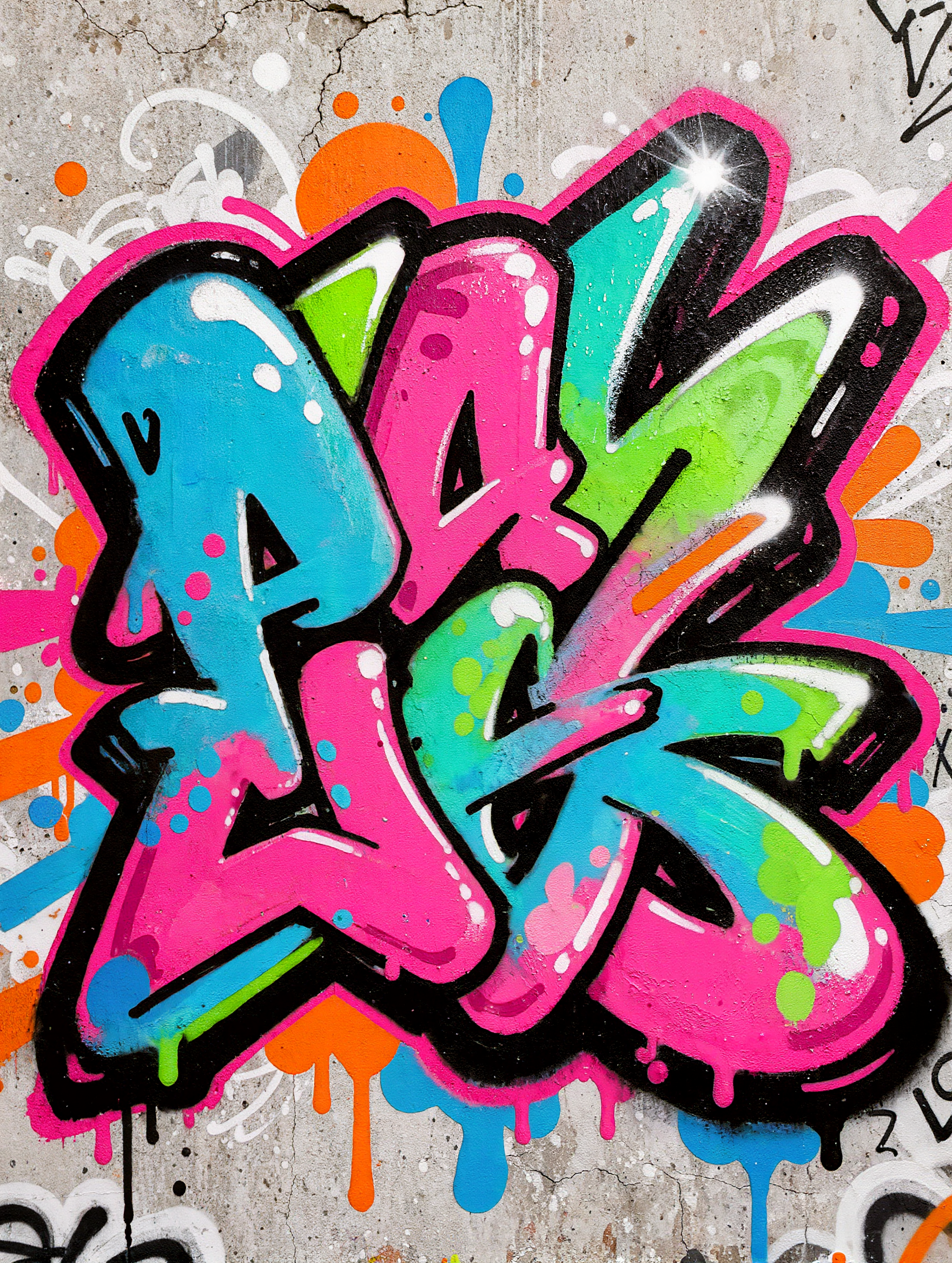 Kling AI work 309021499527577 - create graffiti text AI image