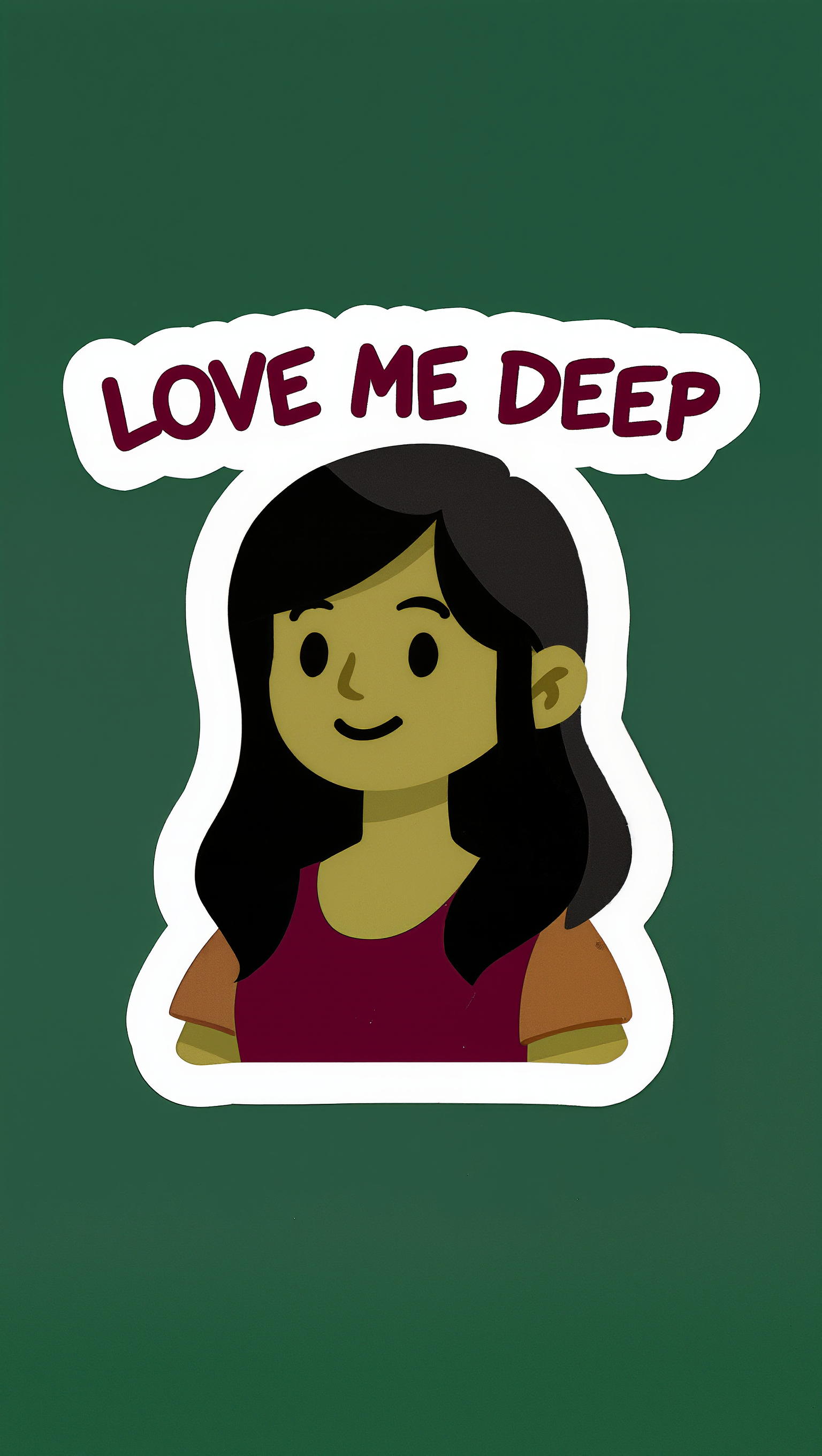 love me sticker - iconic manga effect sticker AI image
