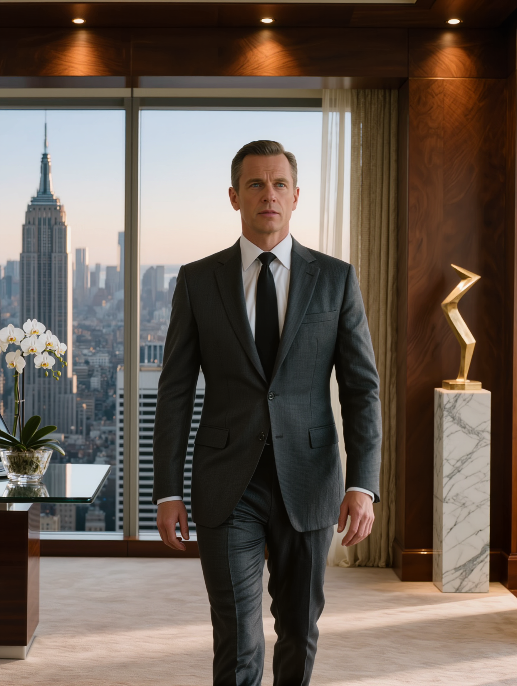 Kling AI work 311460983614427 - movie scene where character walks around slowly AI image