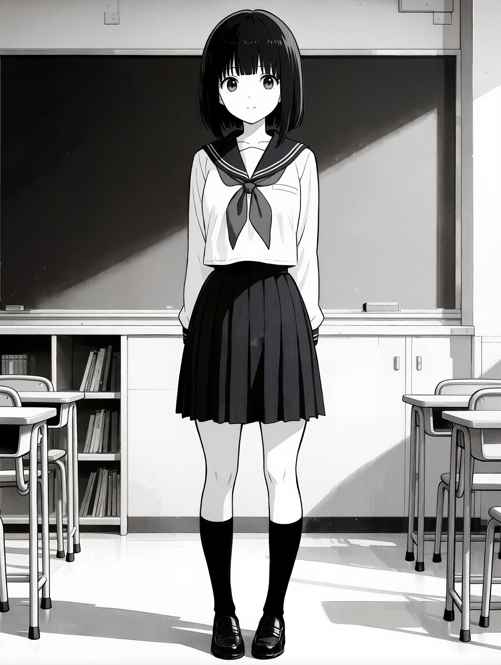 Kling AI work 311891090525679 - school girl pose anime AI image