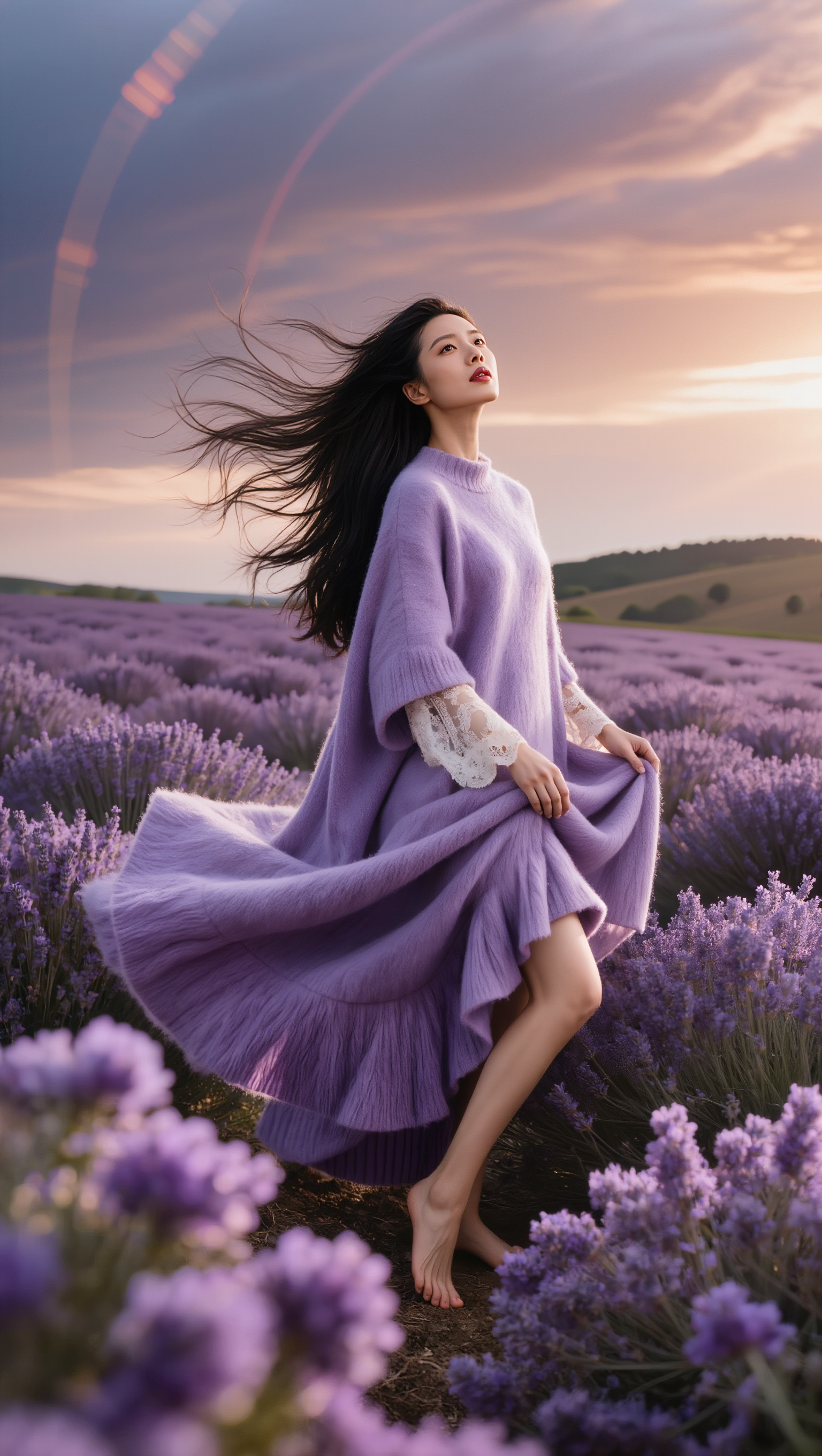 Kling AI work 312213378664011 - lavender grey hair color AI image