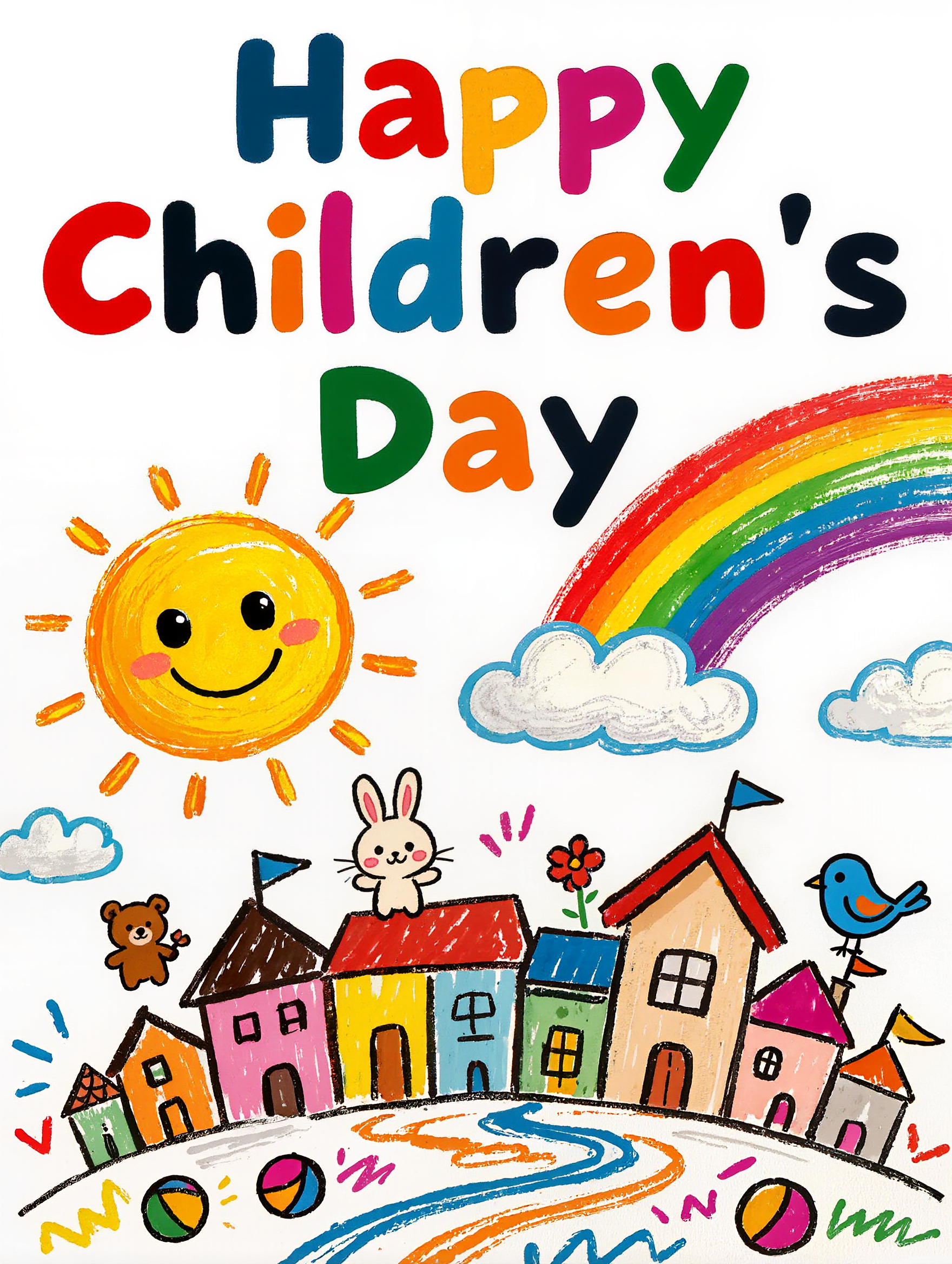 Happy Children's Day😊 - pov poster design AI image