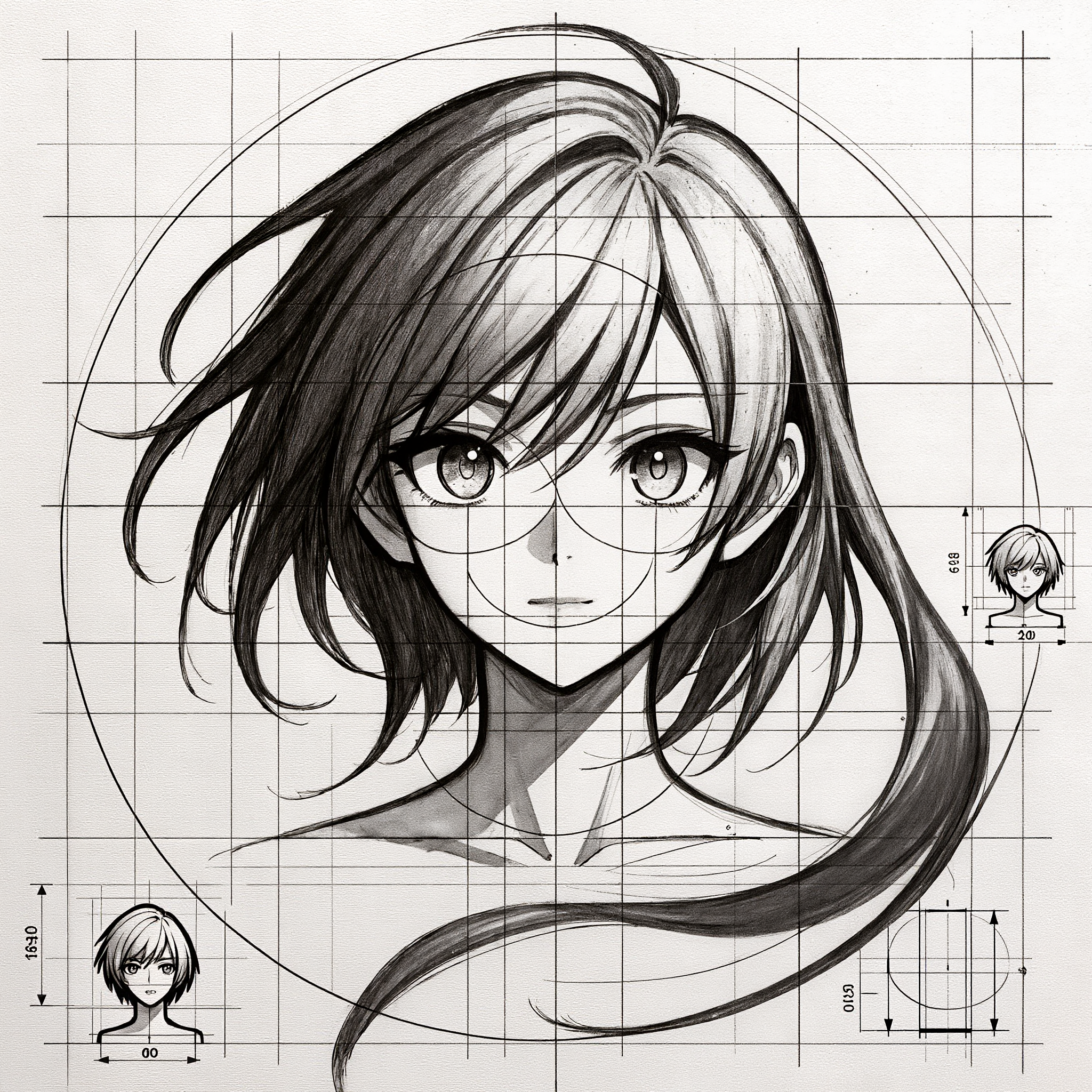 Architectural Anime Blueprint - anime ai art generator free AI image