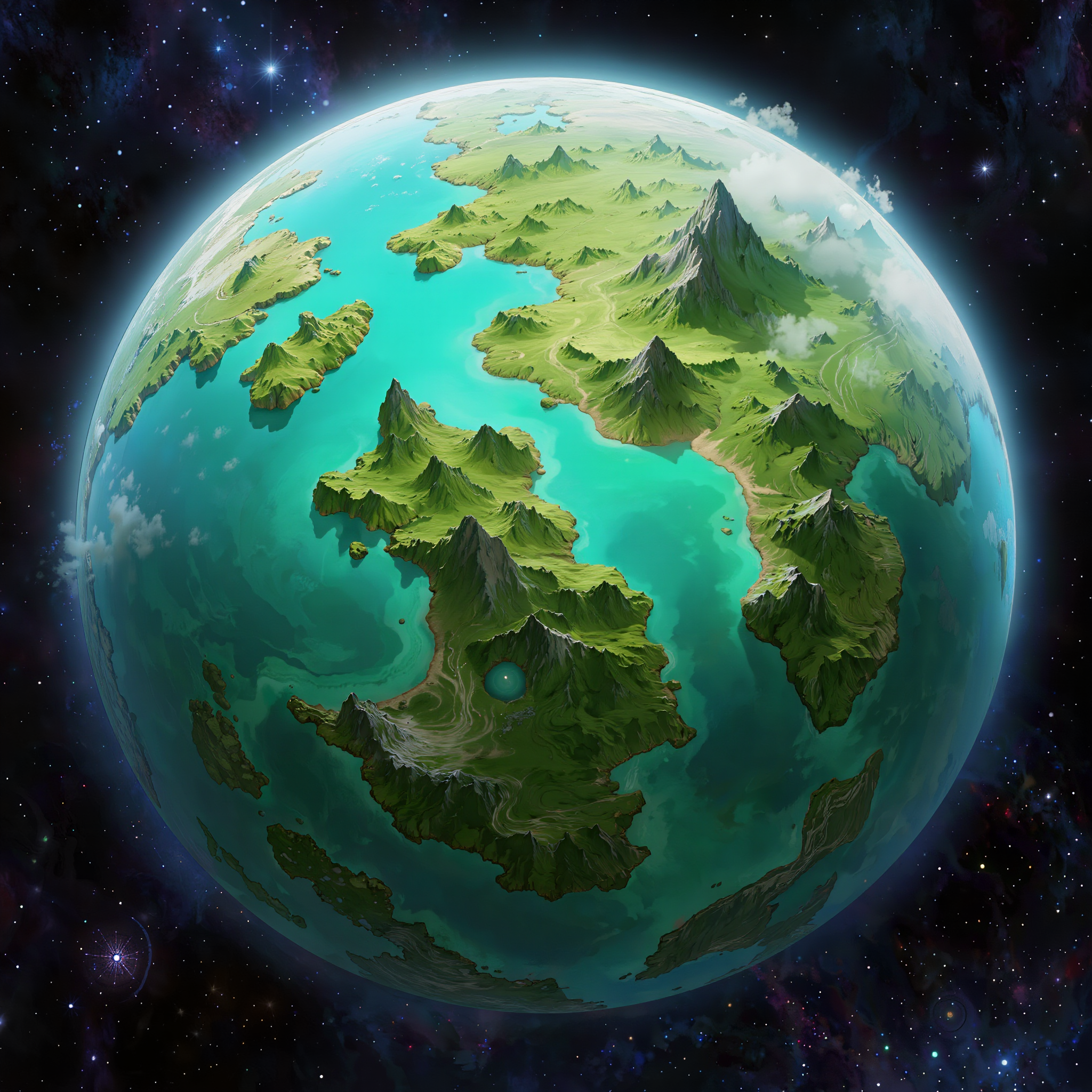 Kling AI work 313490649661494 - planet world map generator AI image