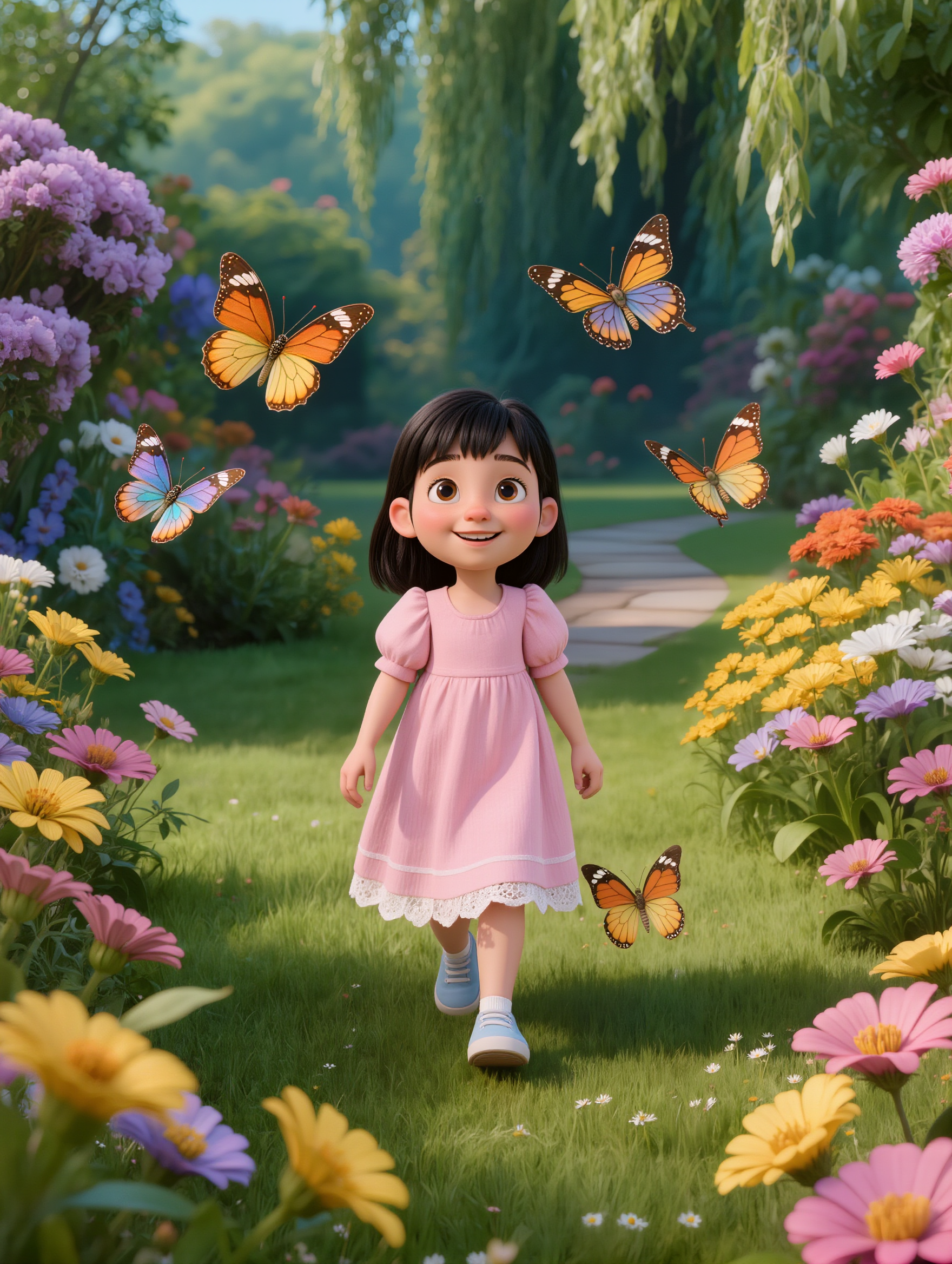 Kling AI work 314515870503890 - flower cartoon images AI image