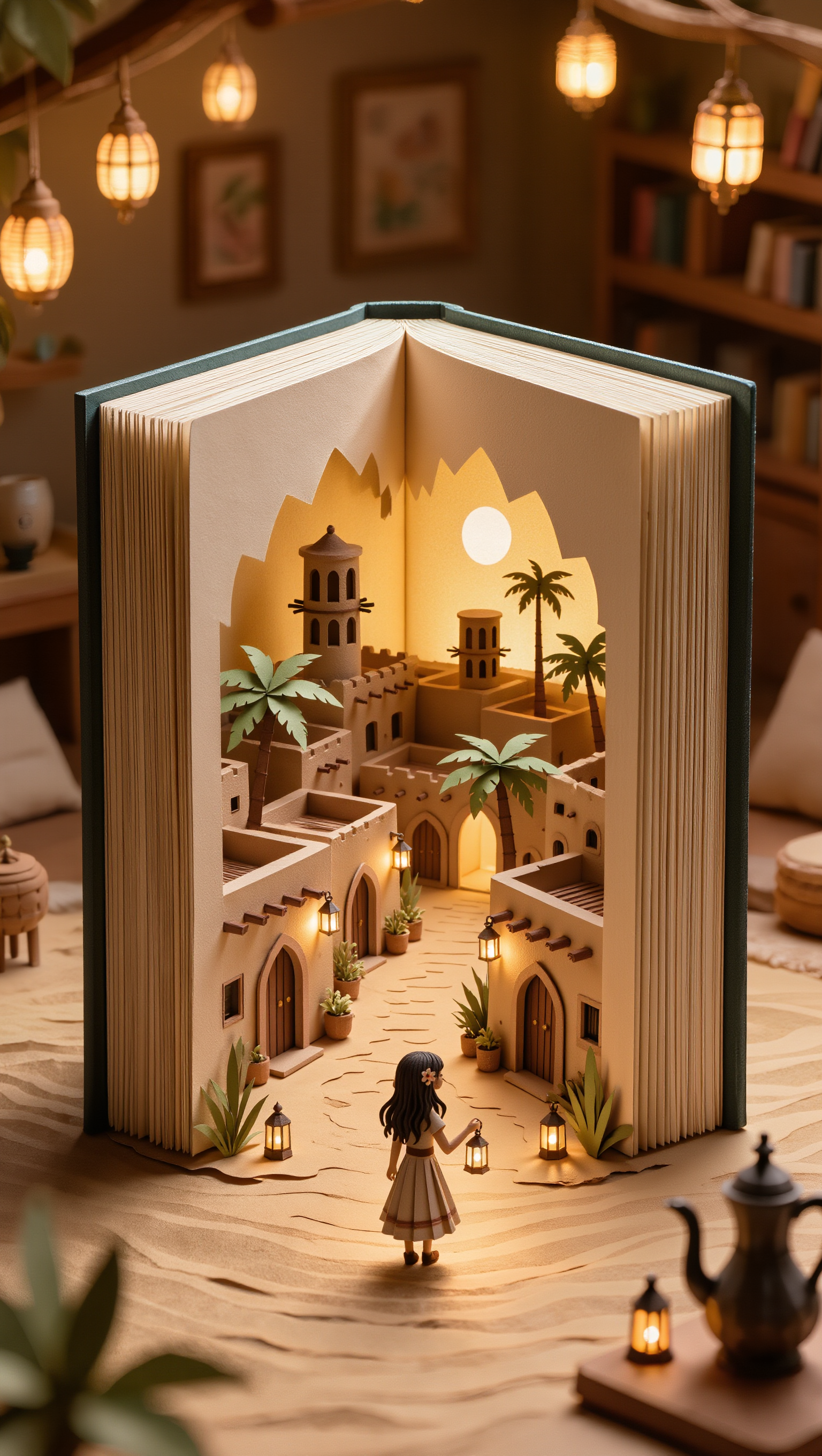 The Hidden Paper Village - paper stop motion AI image