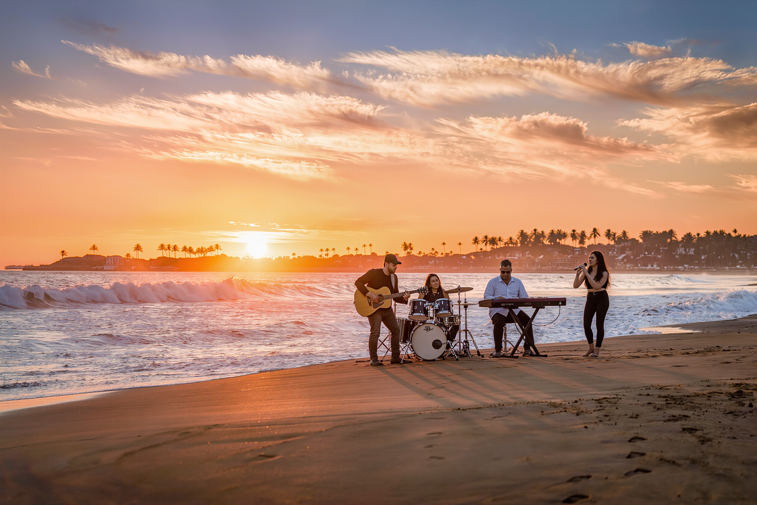 Kling AI work 315975983527332 - add a background to a band video with ai AI image