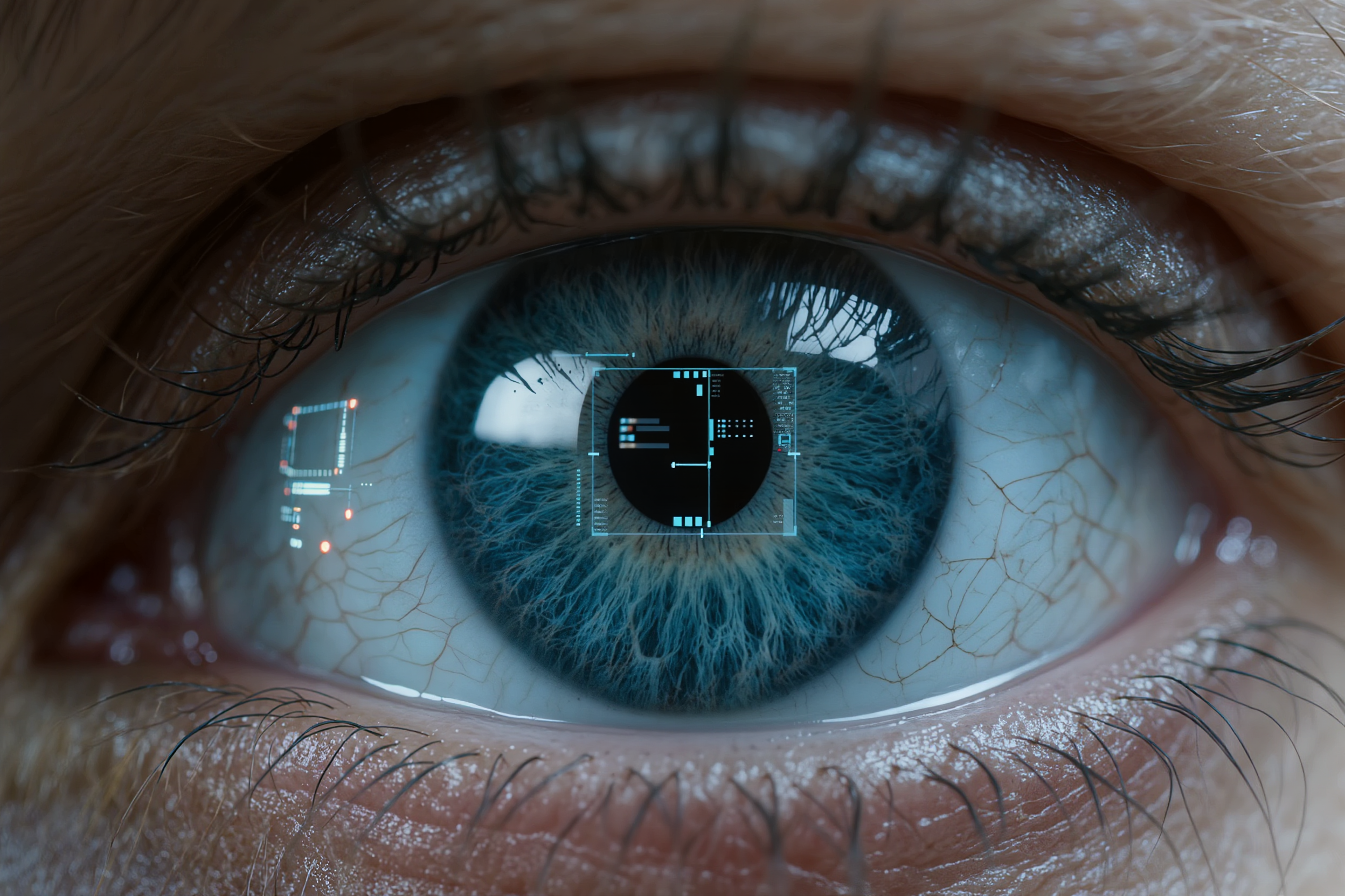 Human eye with advanced - camera iris AI image