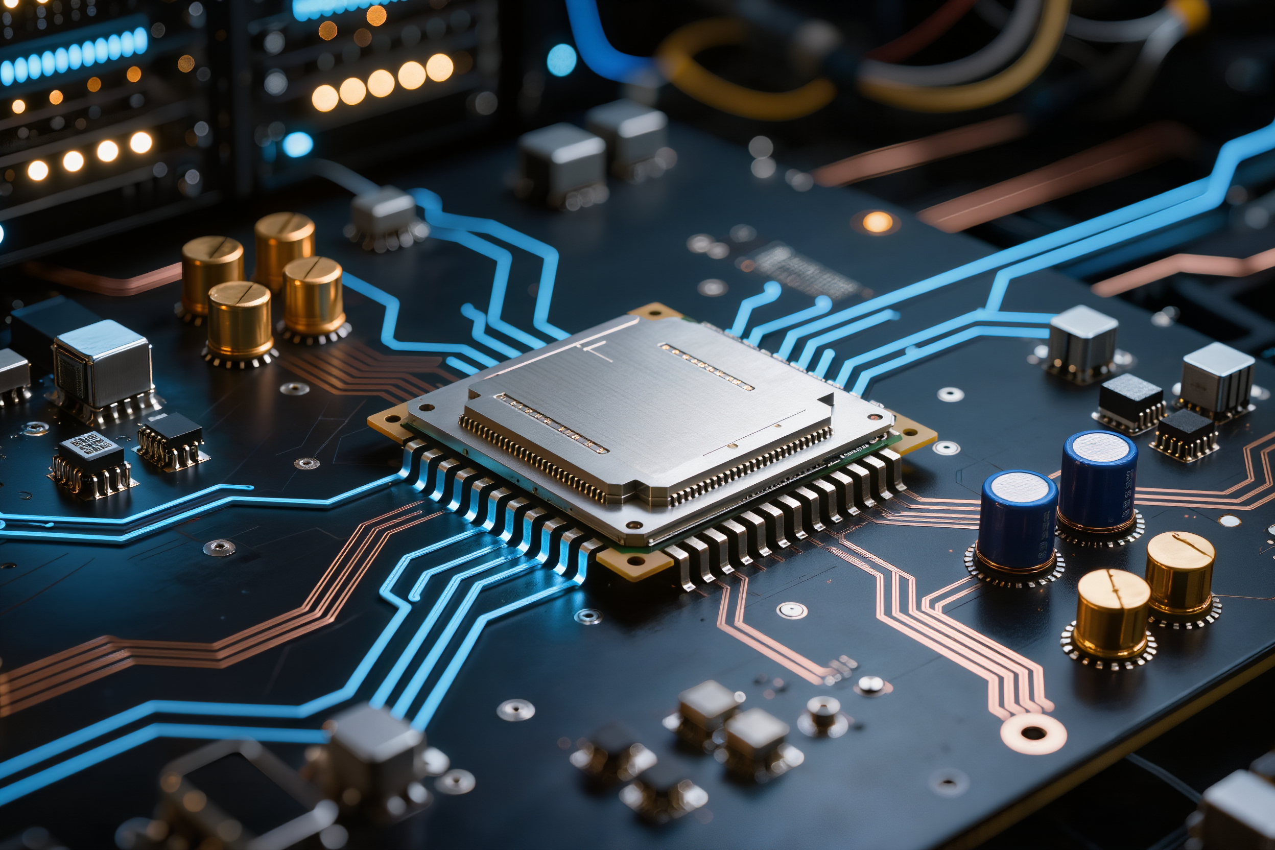 Modern computer processor - artificial intelligence photo animation AI image