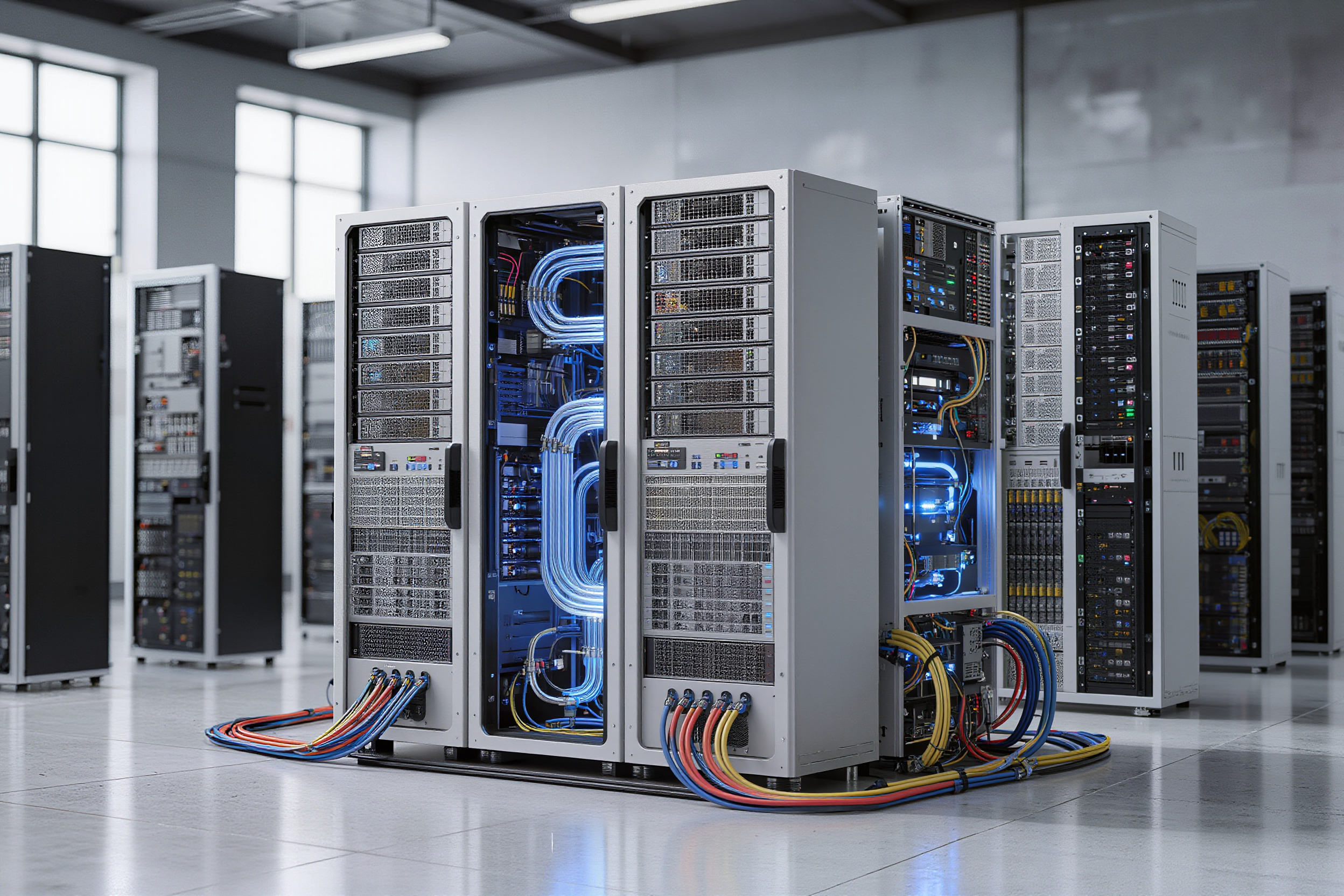 Enterprise server cluster - artificial intelligence drawings AI image