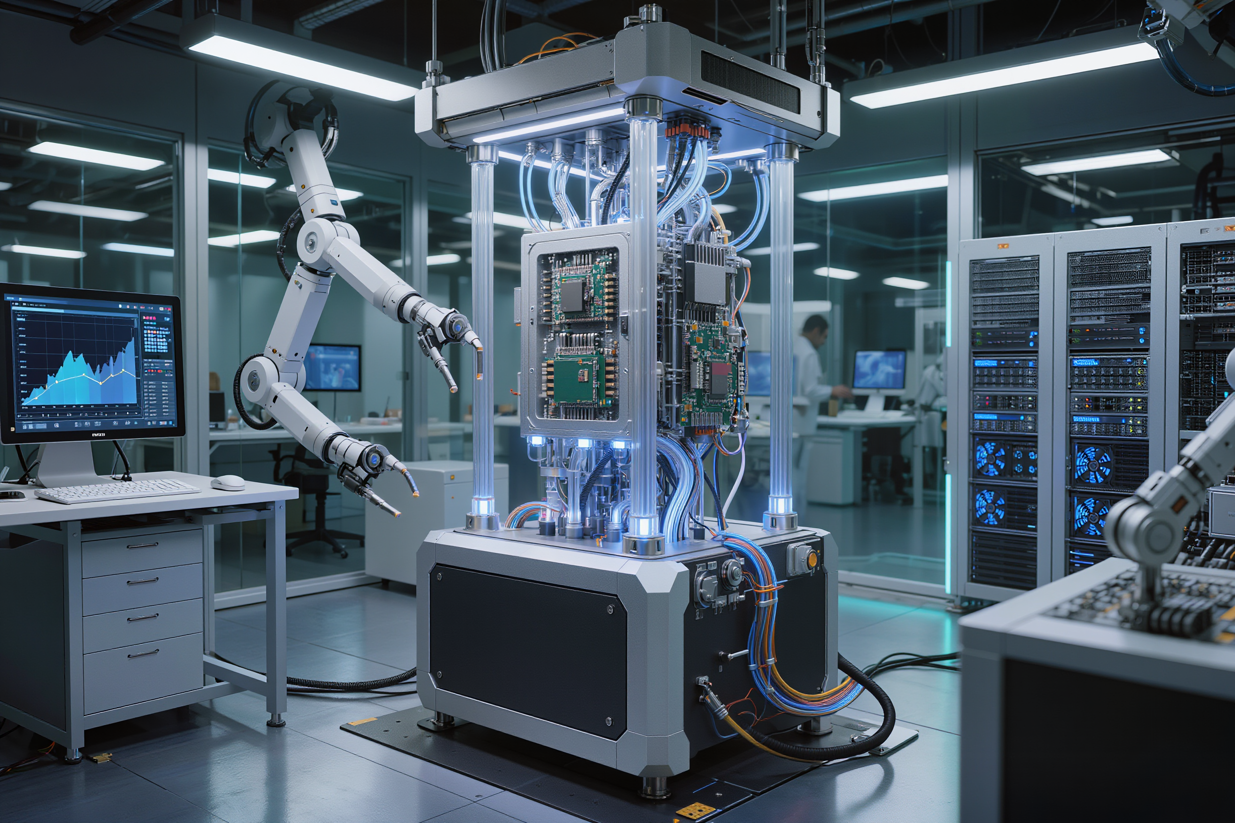 Computing laboratory system - artificial intelligence photo animation AI image
