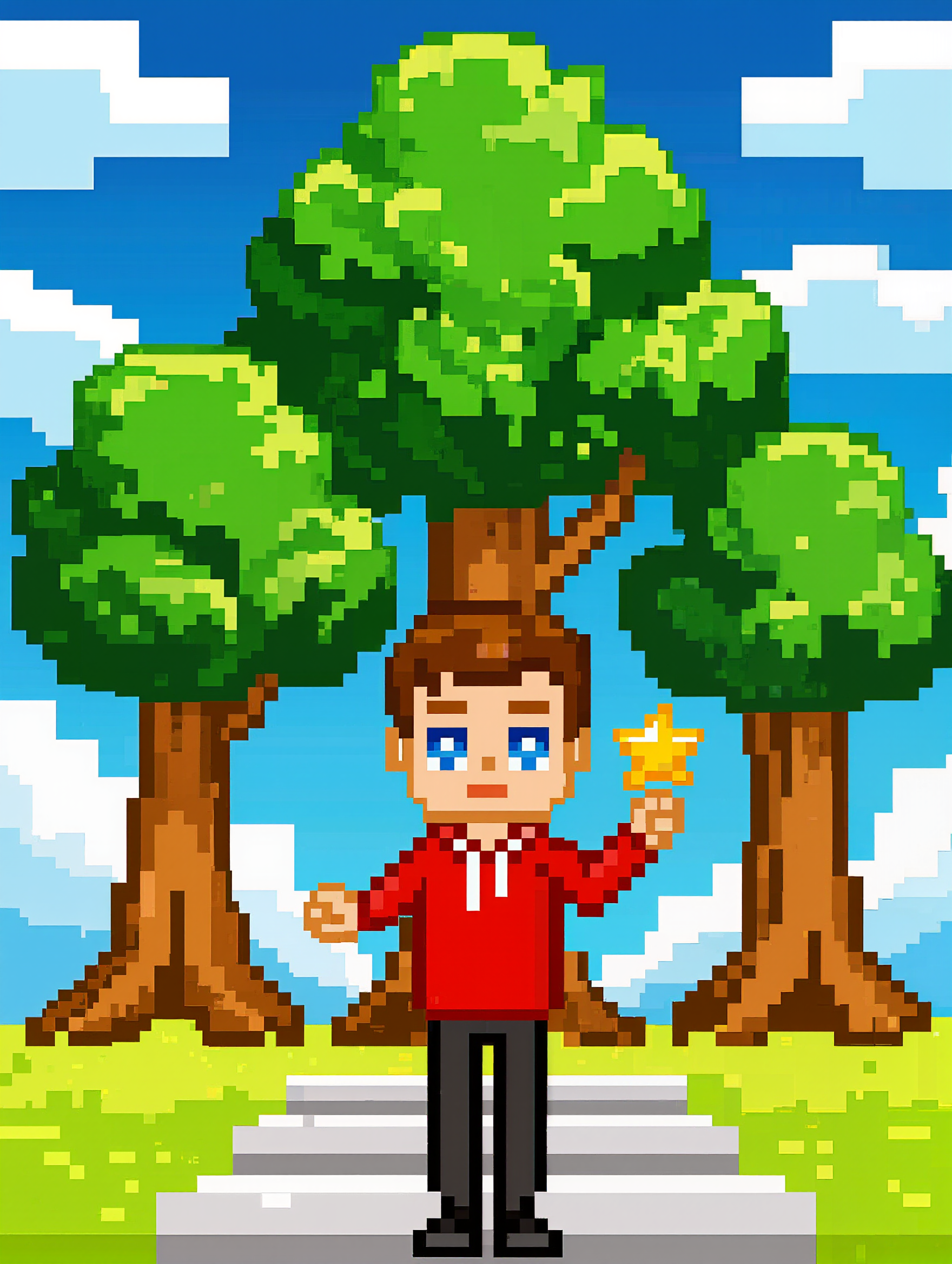 Kling AI work 318401870665802 - image to minecraft pixel art AI image