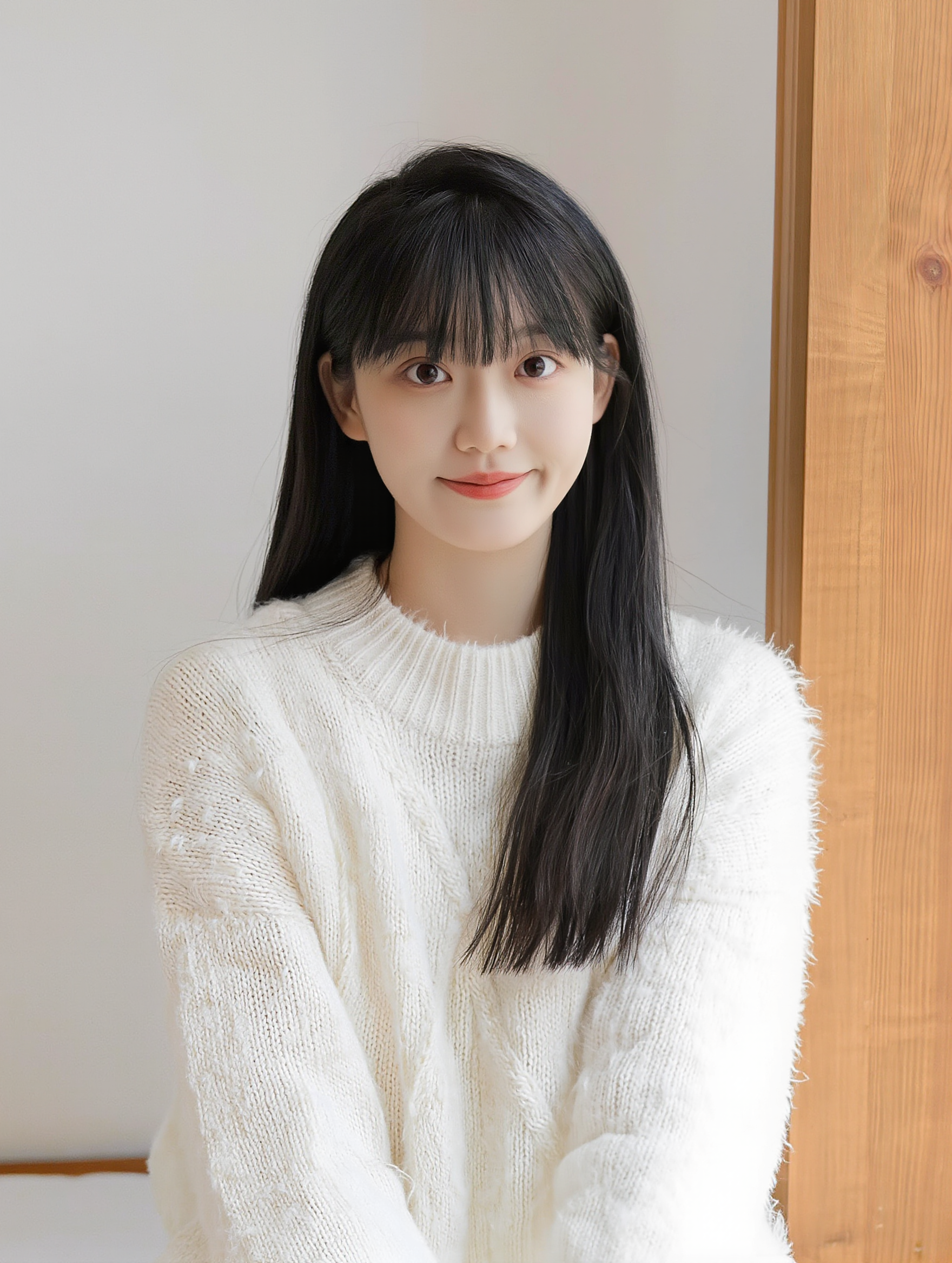 The First Chapter of Us - long hair with side swept bangs AI image