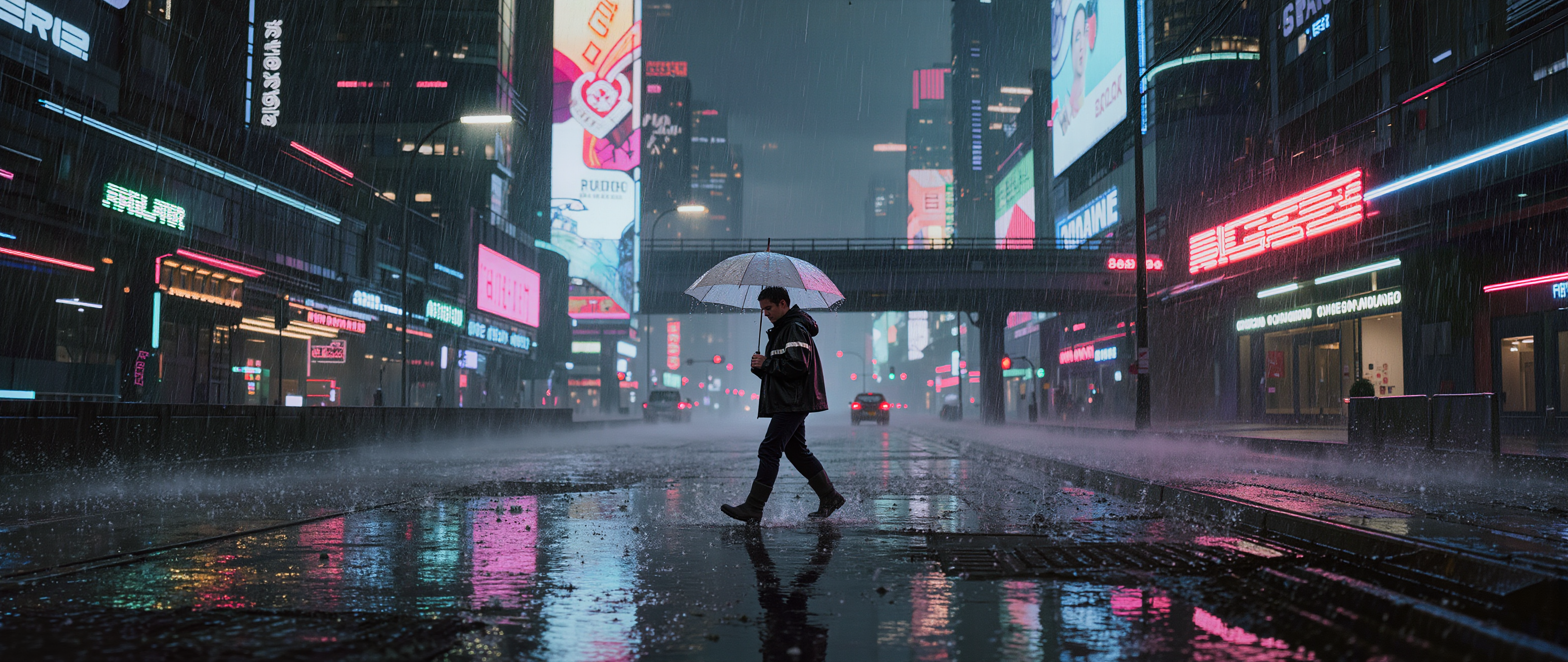 Rainy City - arty signs AI image