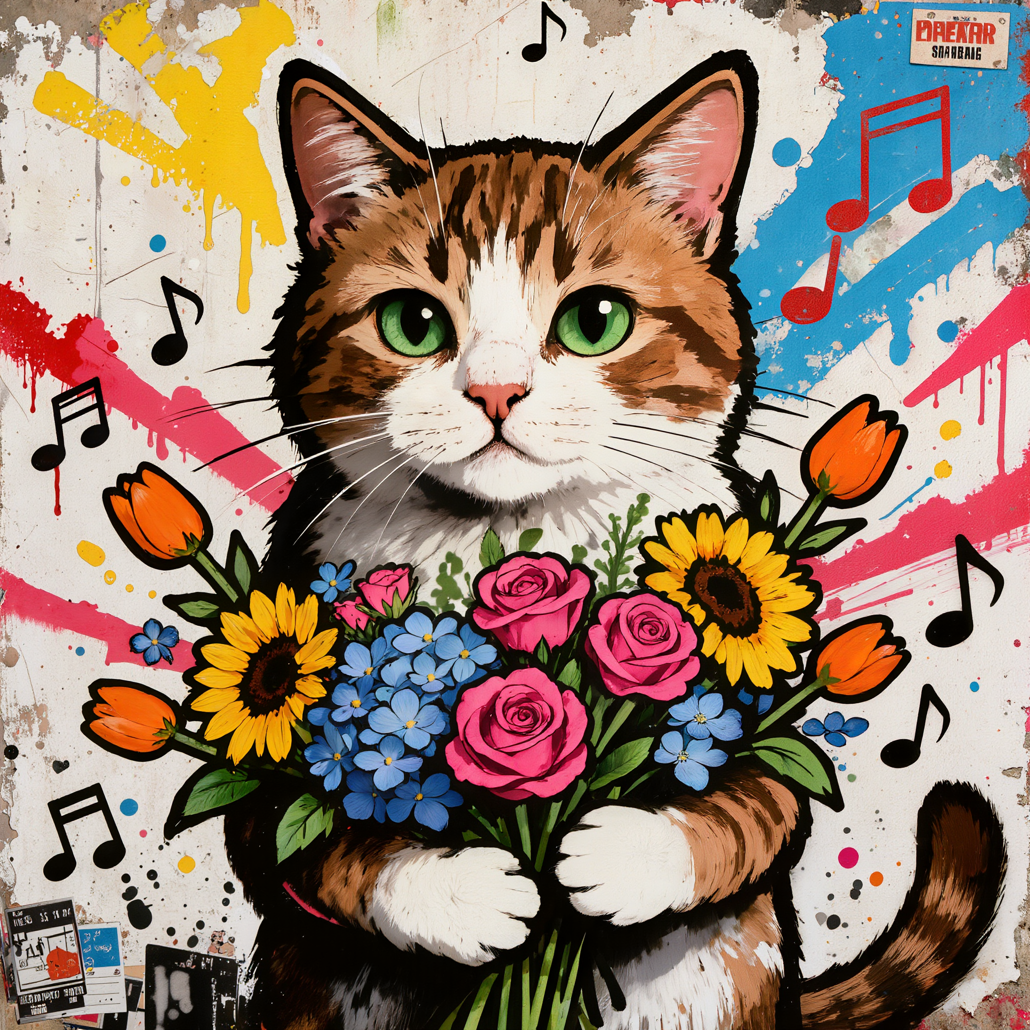 Flower cat - ai music cover AI image