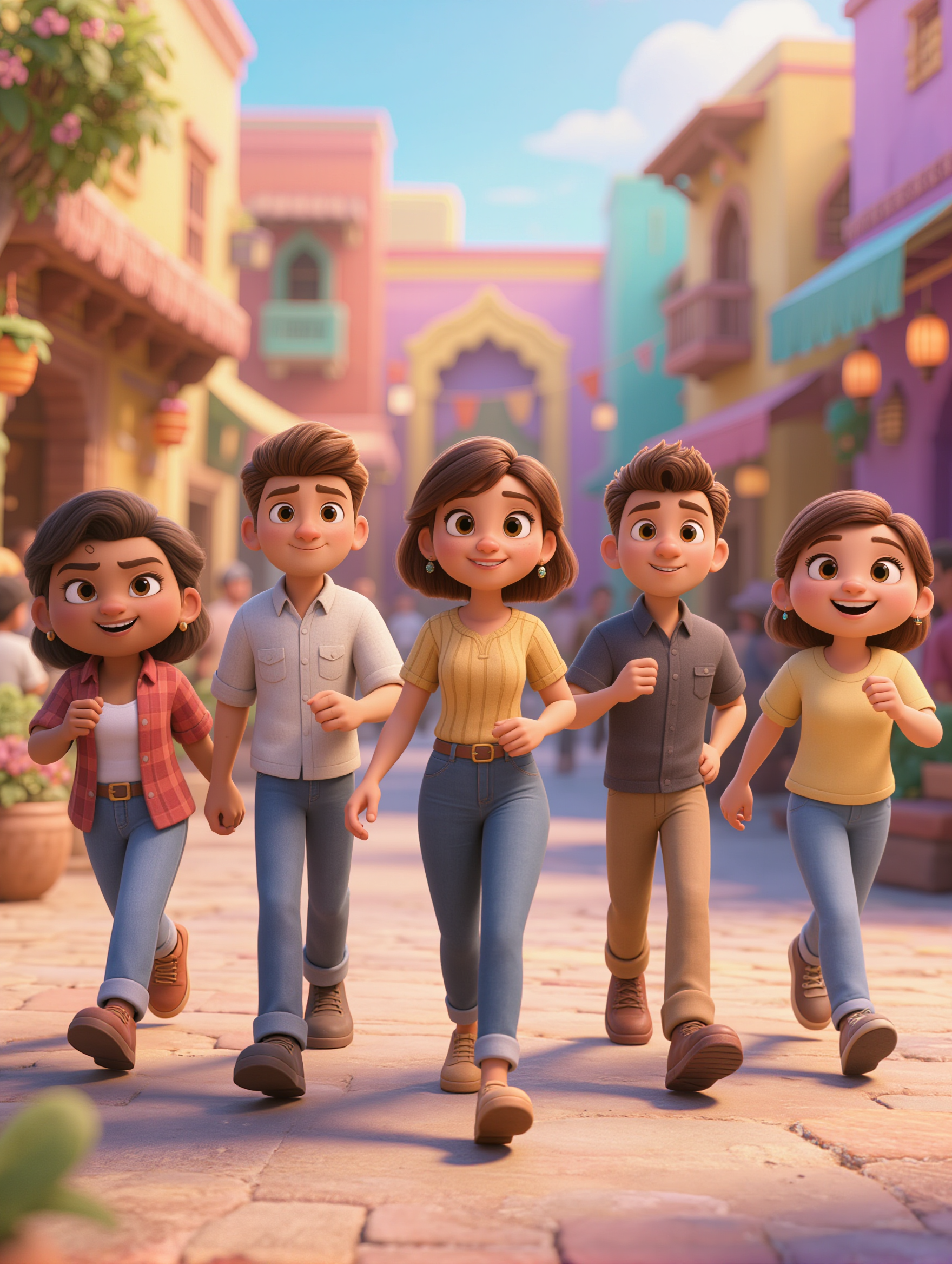 Create a high-quality 3D animate - anime indian characters AI image
