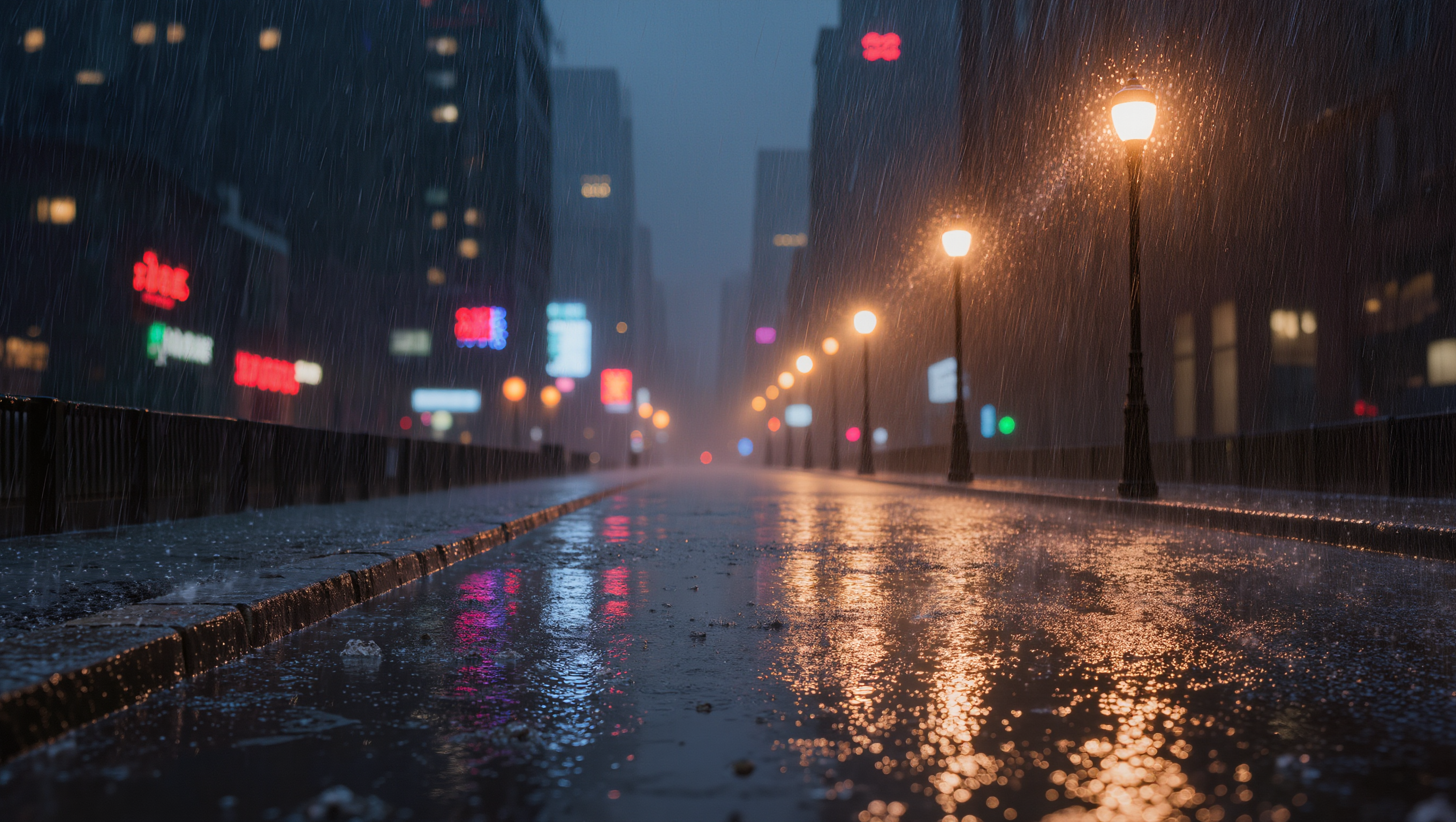 Rain in the new york - rain youtube thumbnail AI image