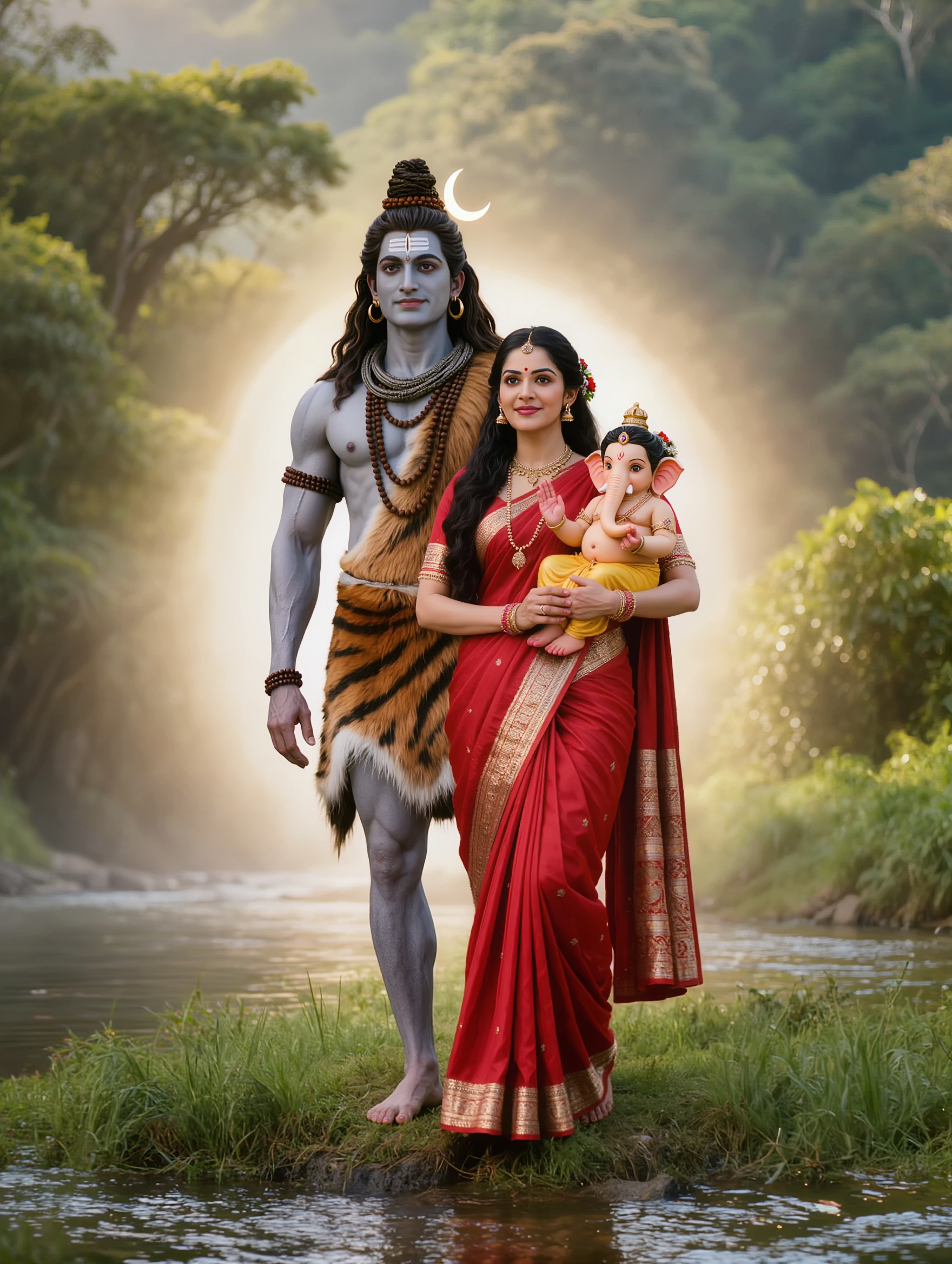 Cinematic 1080p. Lord Shiva and  - shiva ai wallpaper AI image