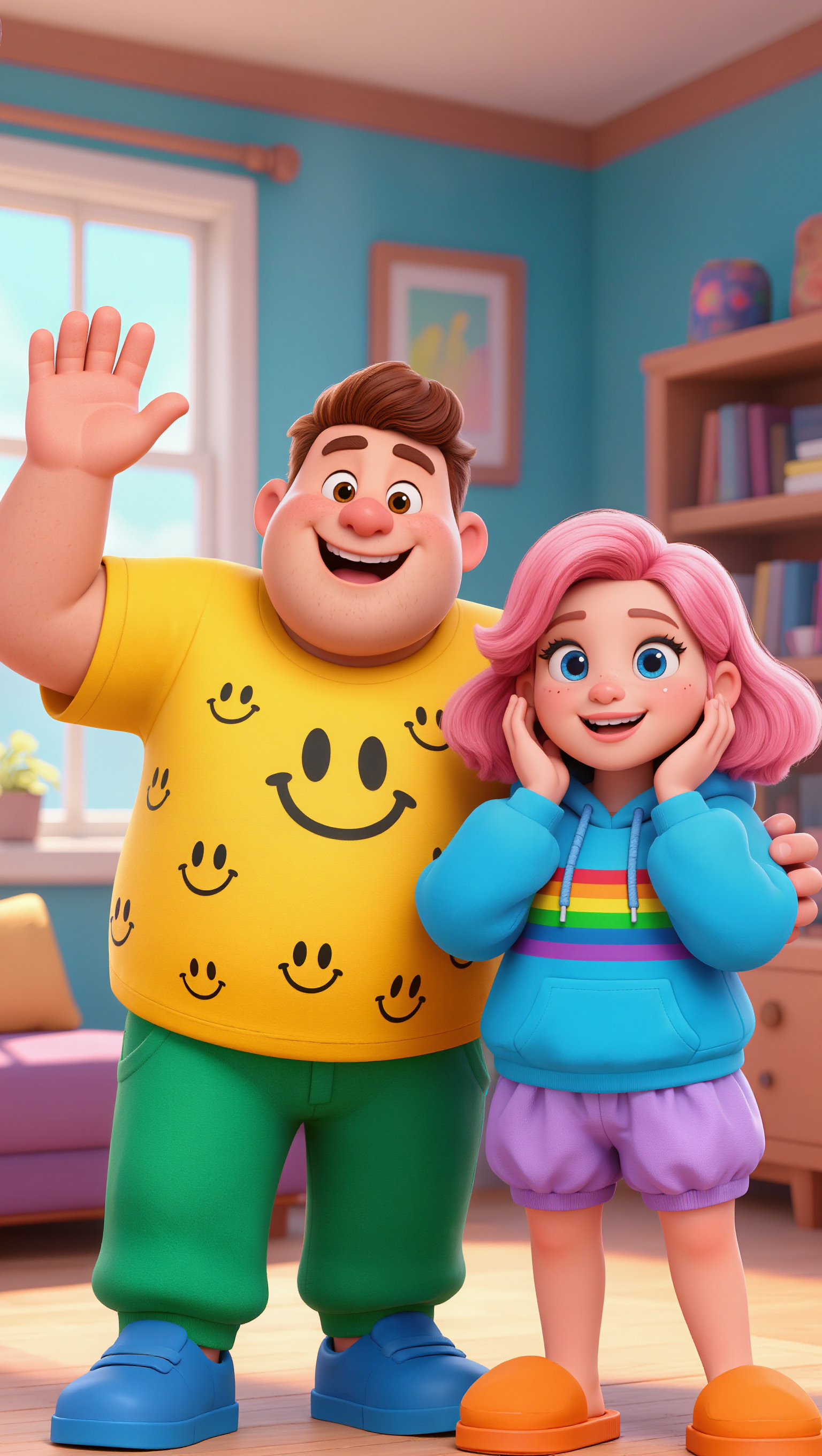 two funny characters - custom characters AI image