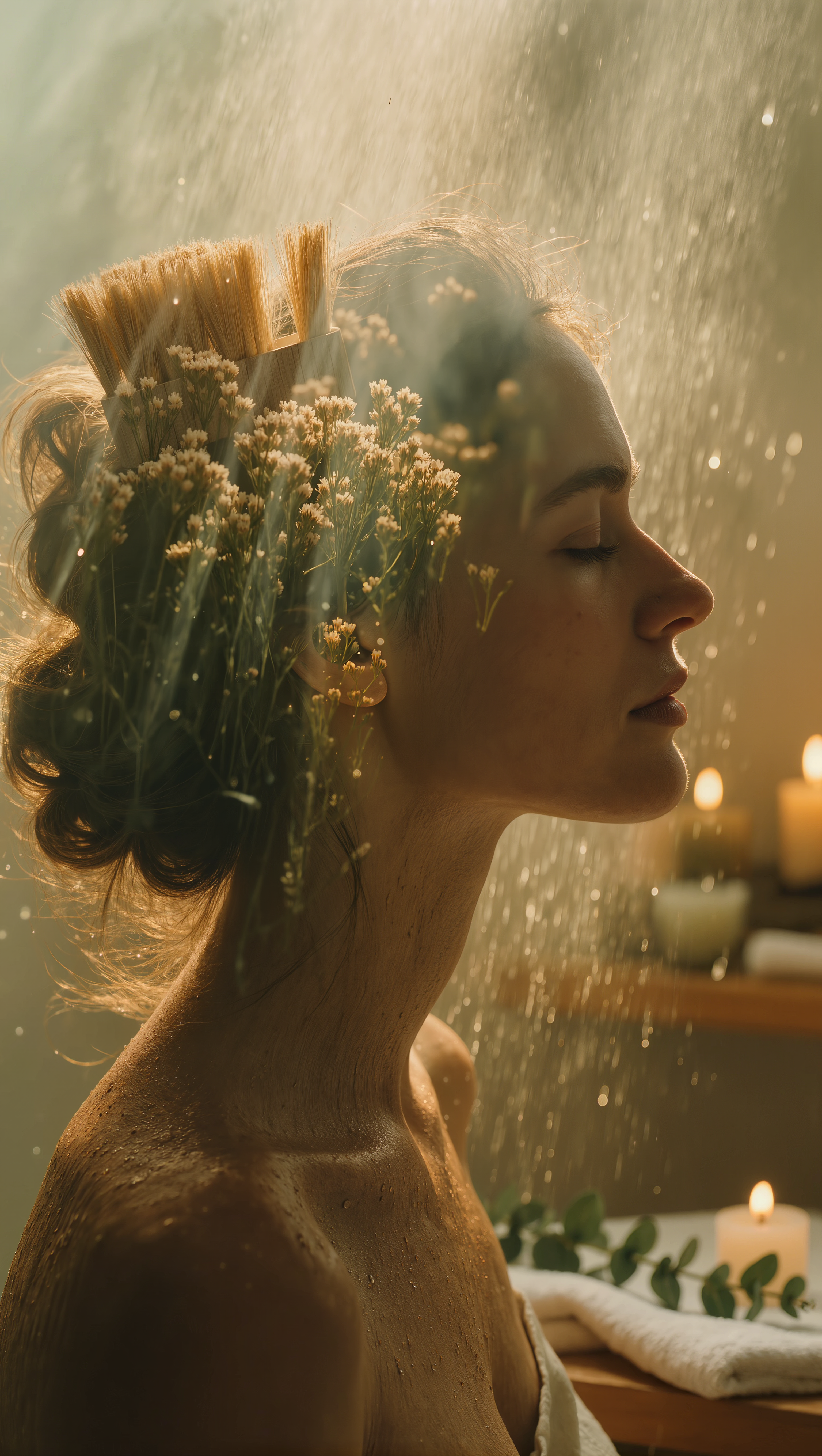 Botanical Beauty Transformation - merging elements AI image