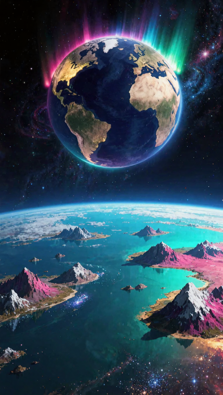 Kling AI work 310245775502818 - planet world map generator AI image