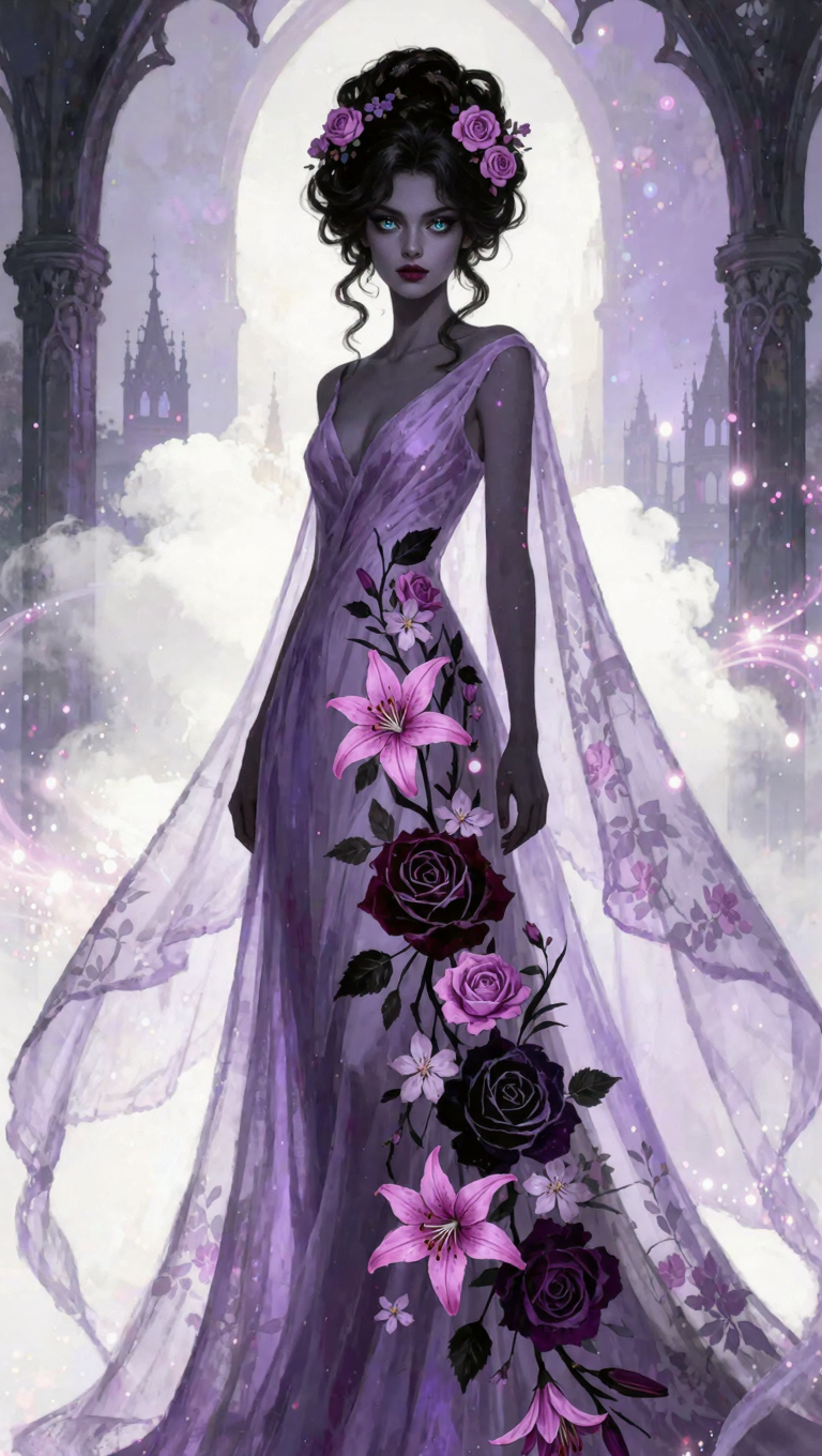 Kling AI work 315947501526629 - lavender grey hair color AI image