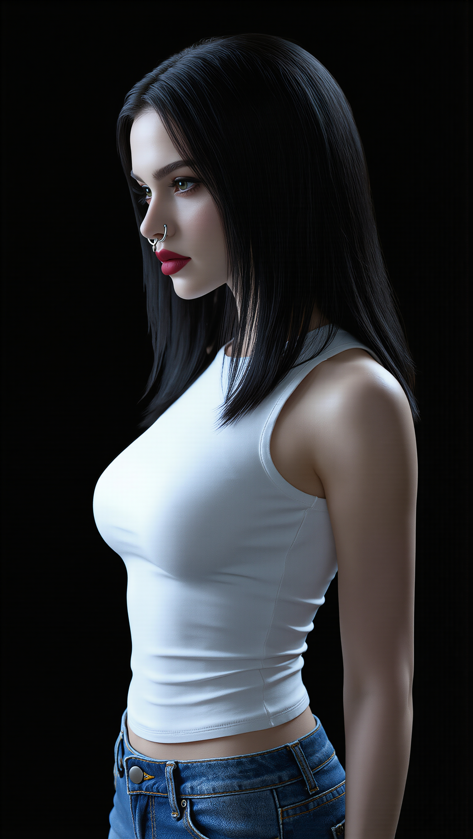 white sleeveless - rule of thirds photography examples AI image