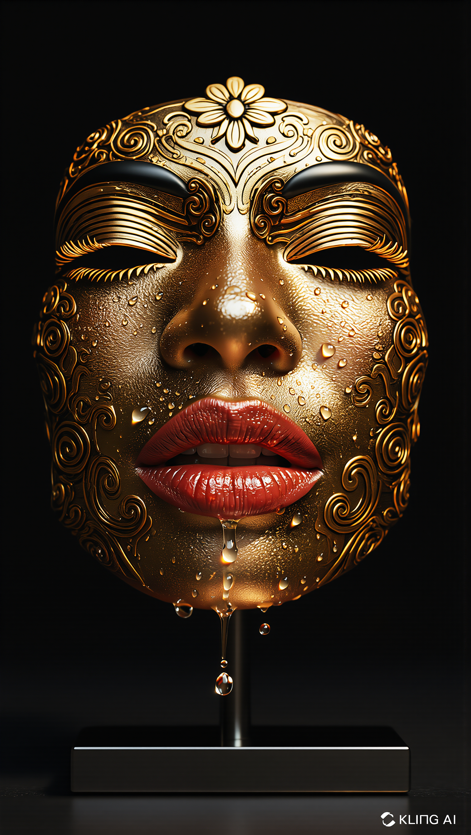 Restyled lips - parted lips AI image