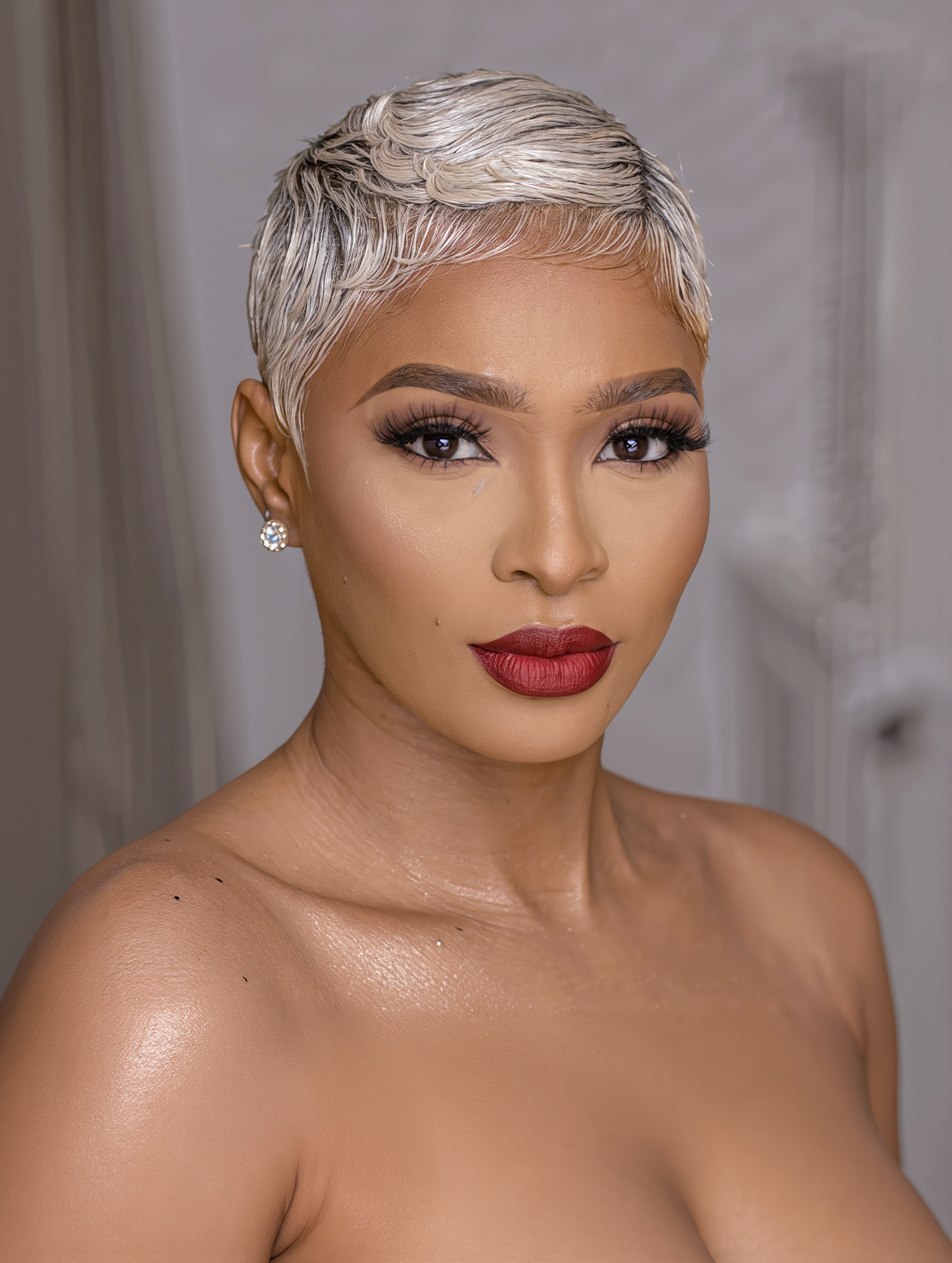 Kling AI work 319869148522985 - short blonde pixie cuts AI image
