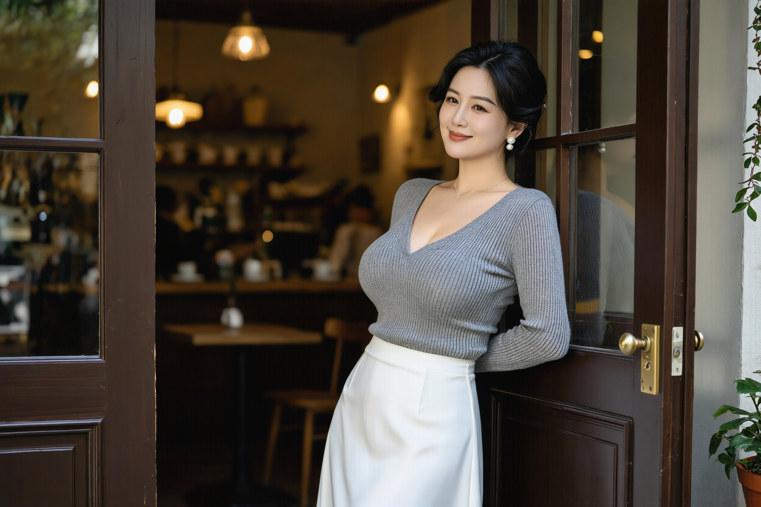 Cafe Lady - drawing angles AI image