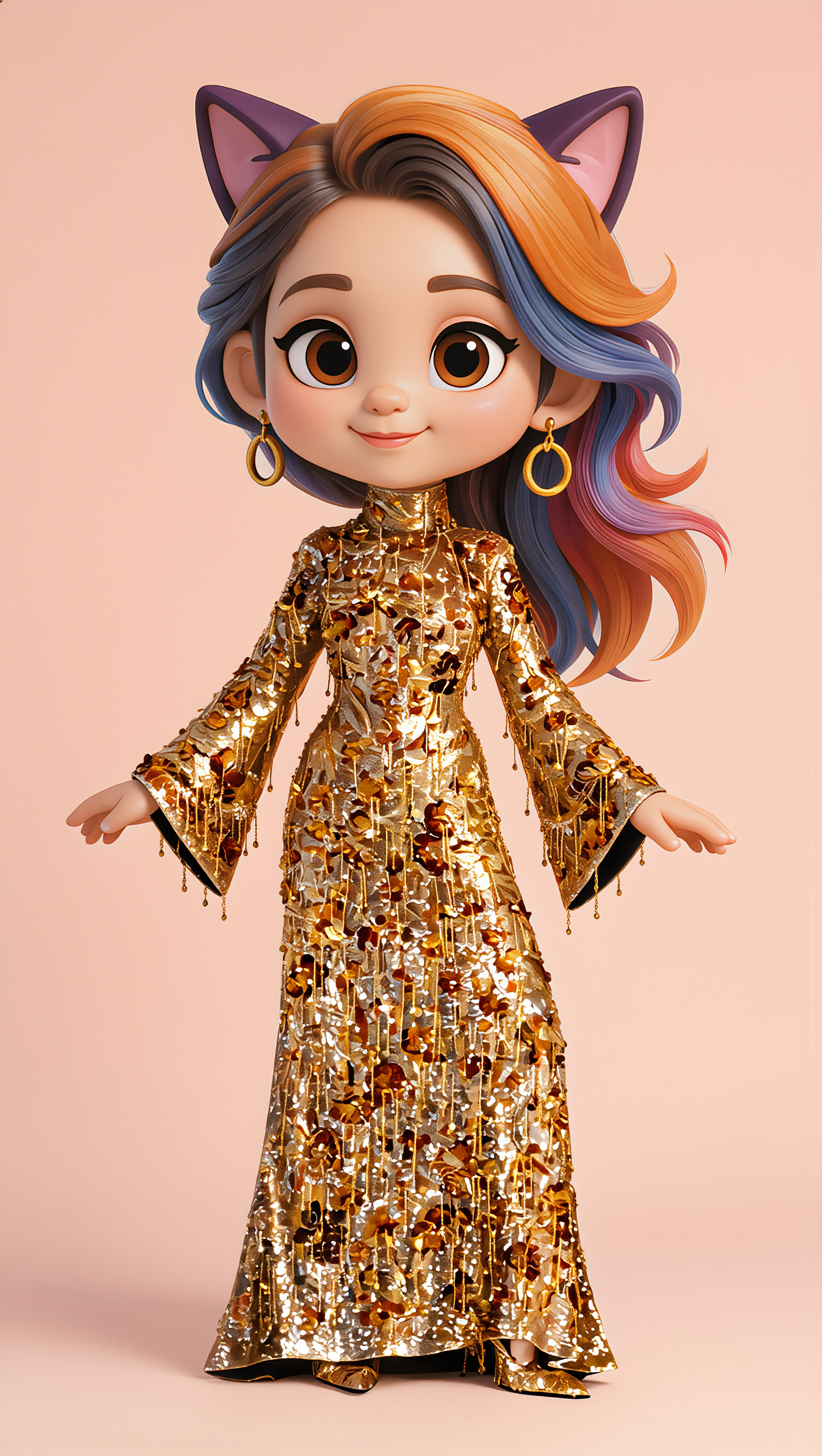 Kling AI work 308209427313007 - peach color hex AI image