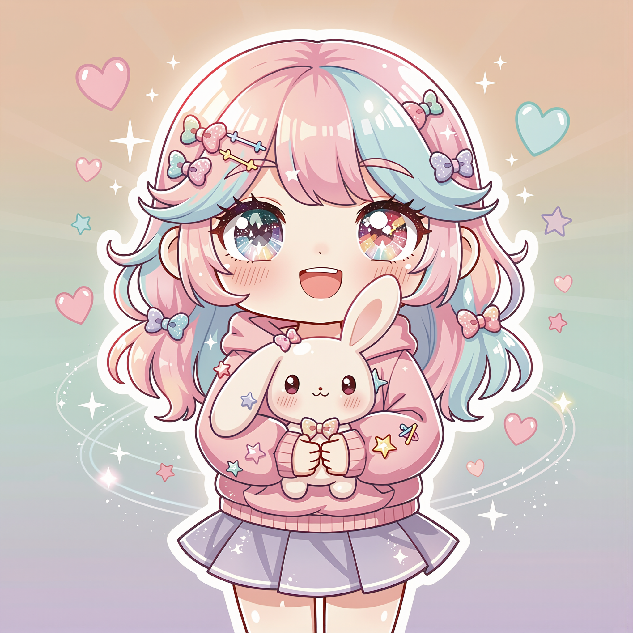Pastel Anime Joy - anime girl anime backgrounds AI image