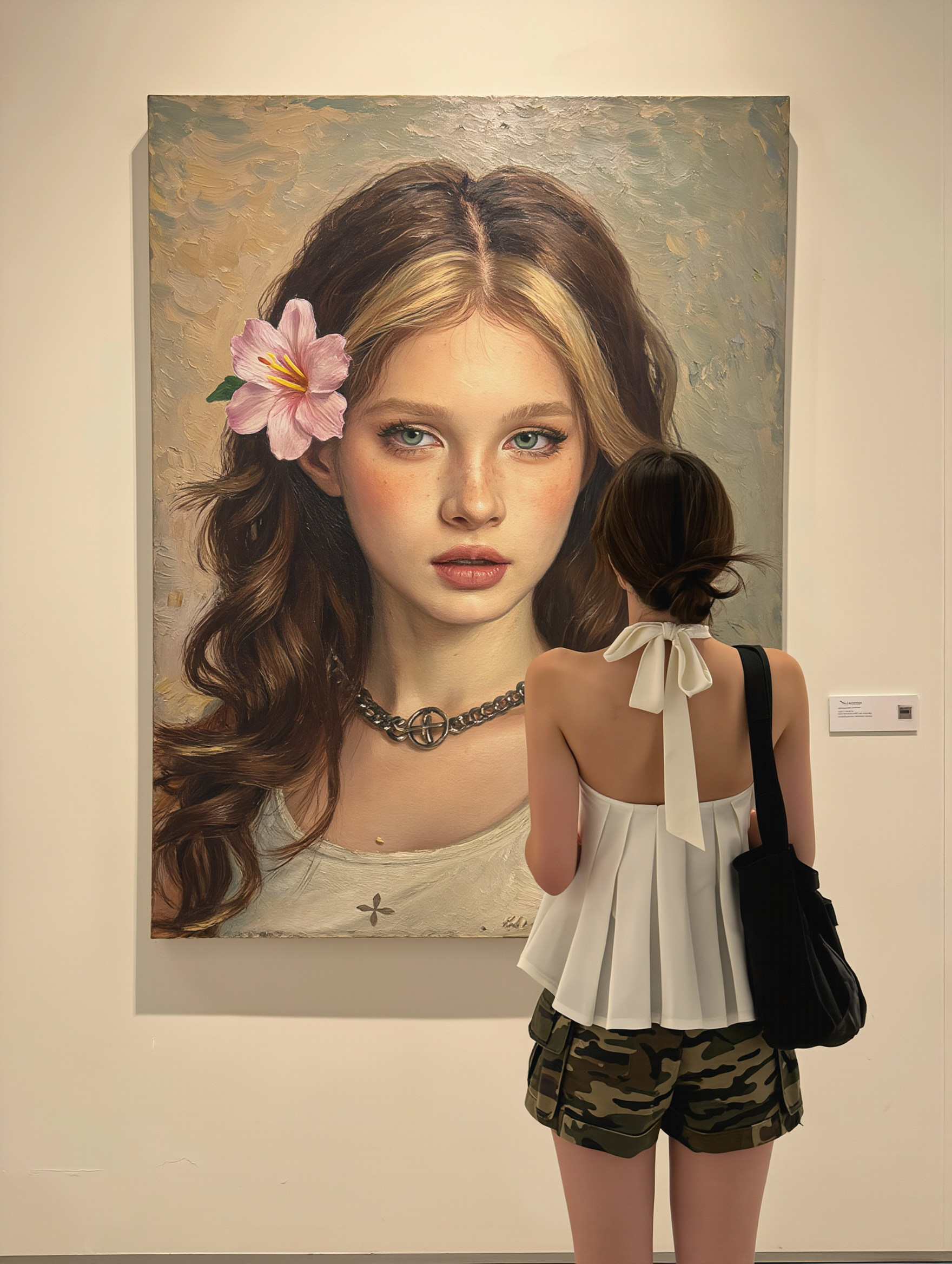 Gallery Self-Portrait Illusion - woman field painting AI image