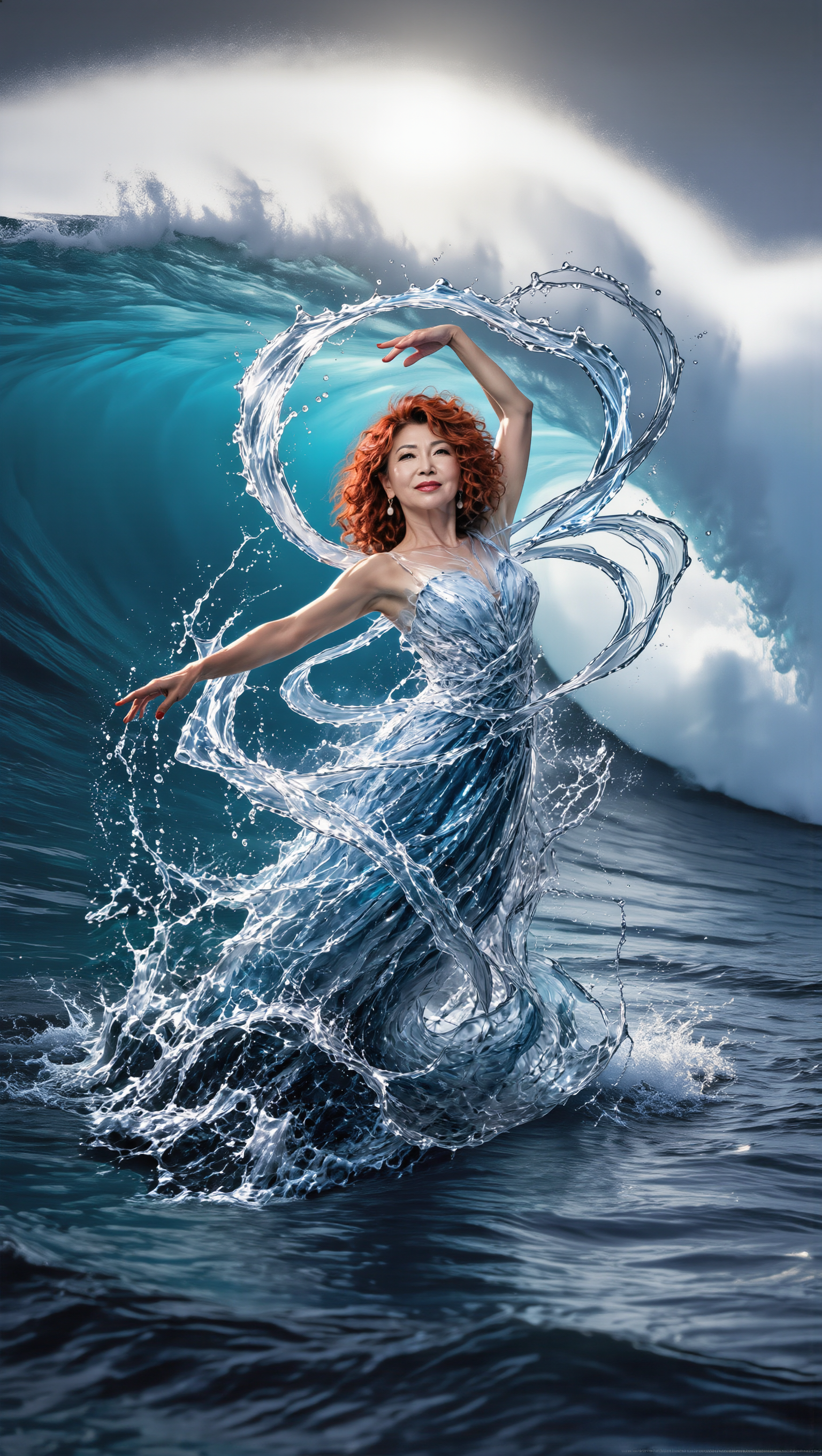 Kling AI work 314009754506065 - asian curly hair AI image