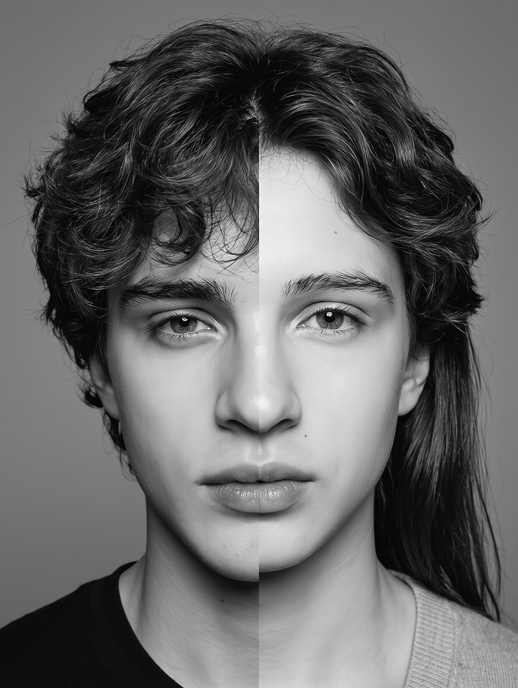 Split Face Trend - combine faces AI image