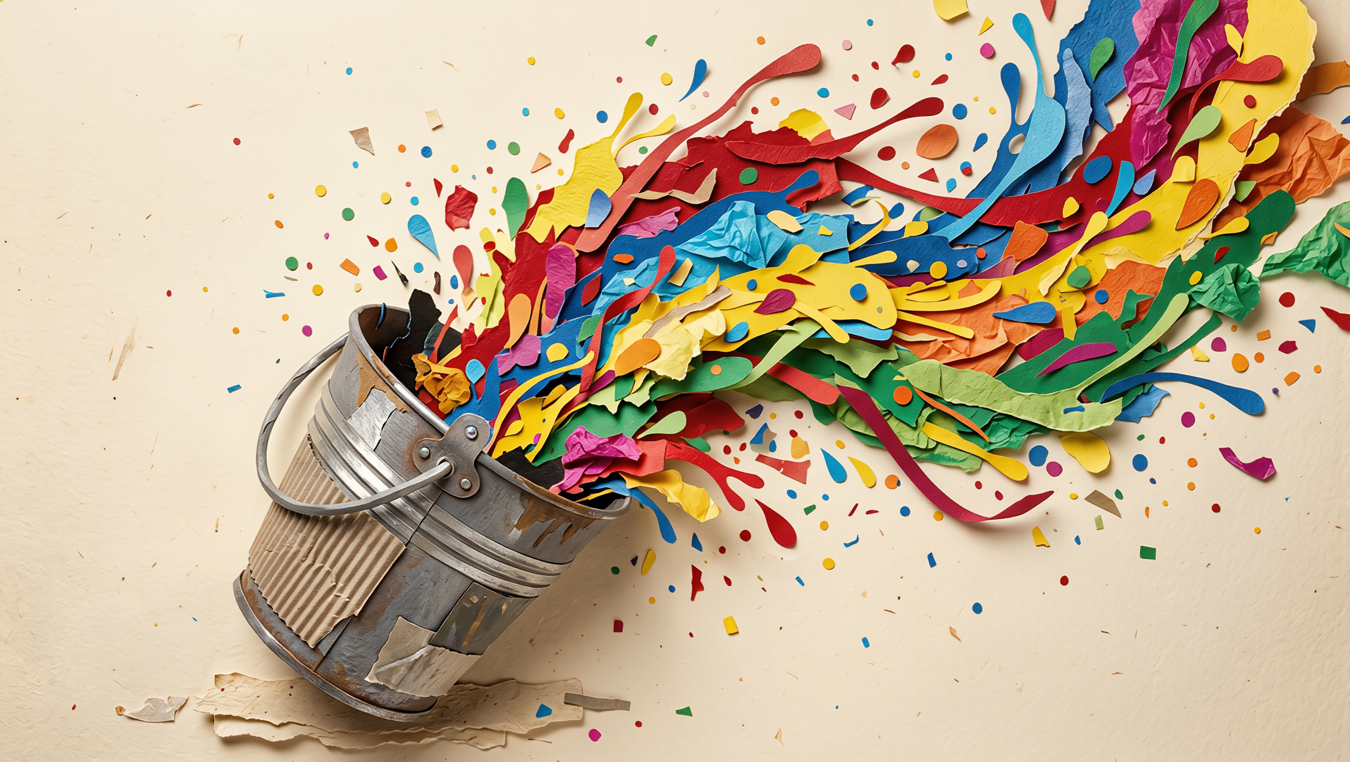 Explosive Color Burst - torn paper edge AI image