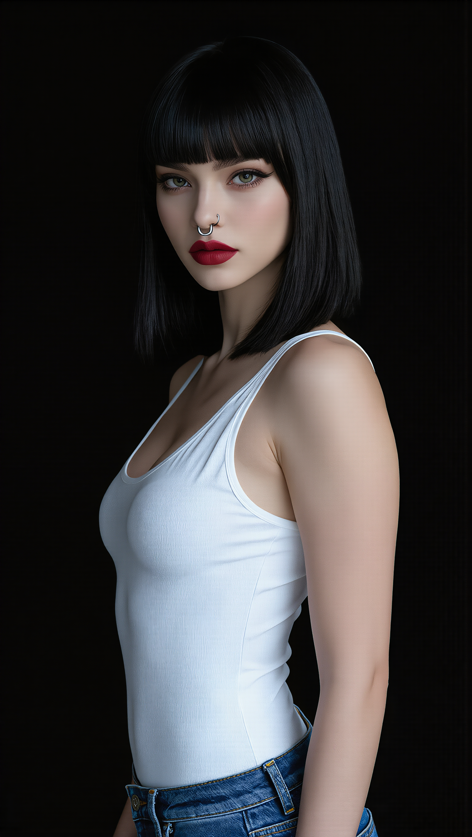 white sleeveless - rule of thirds photography examples AI image