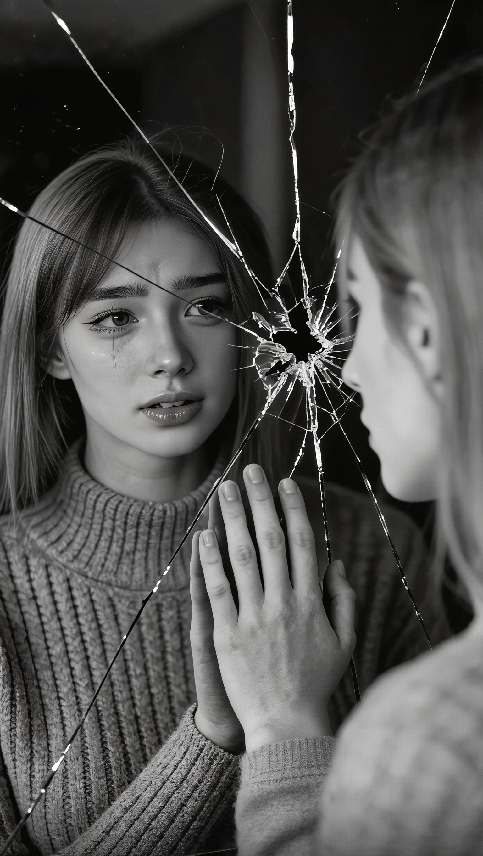 My reflection in the mirror - looked in the mirror sharp as a bullet AI image
