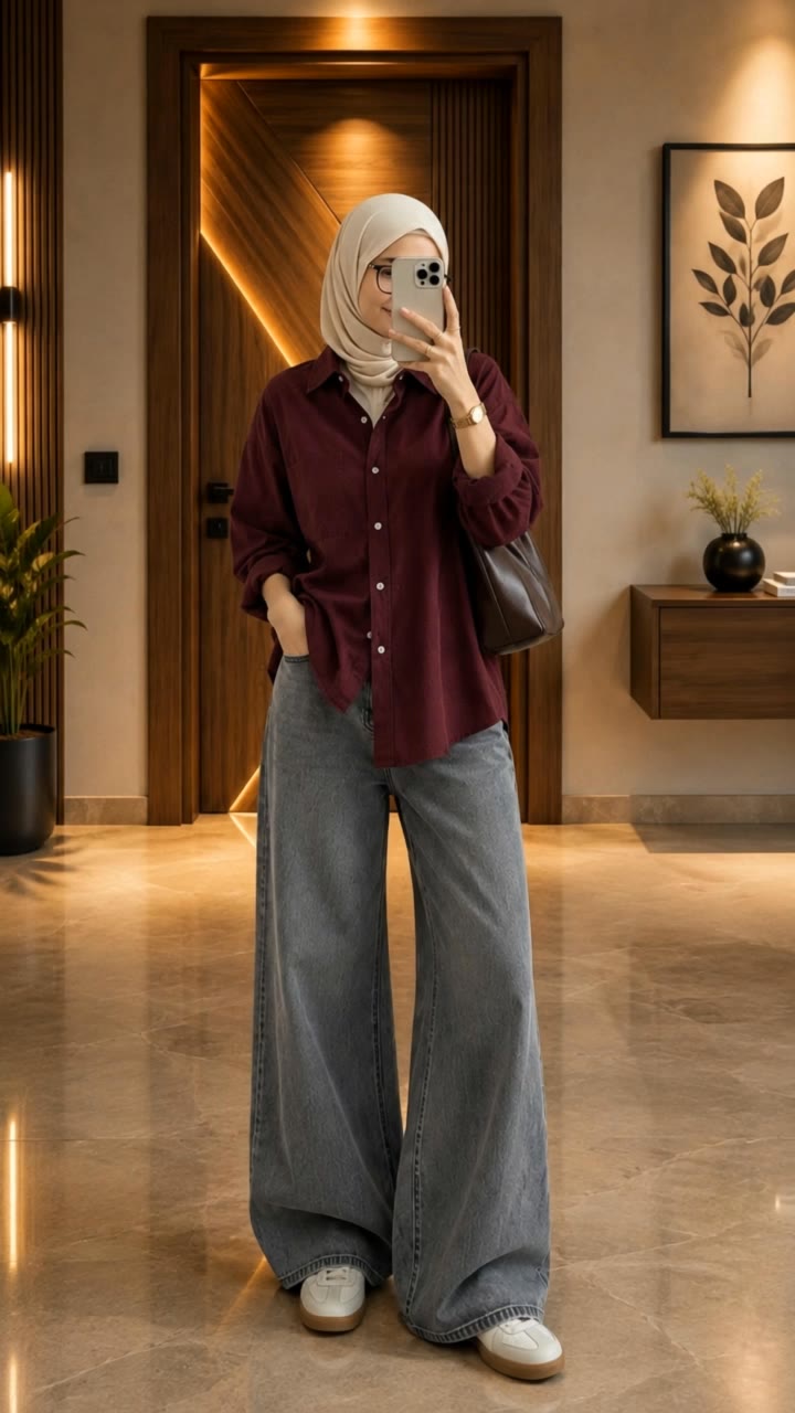 outfit hijab casual - mira golden outfit AI video