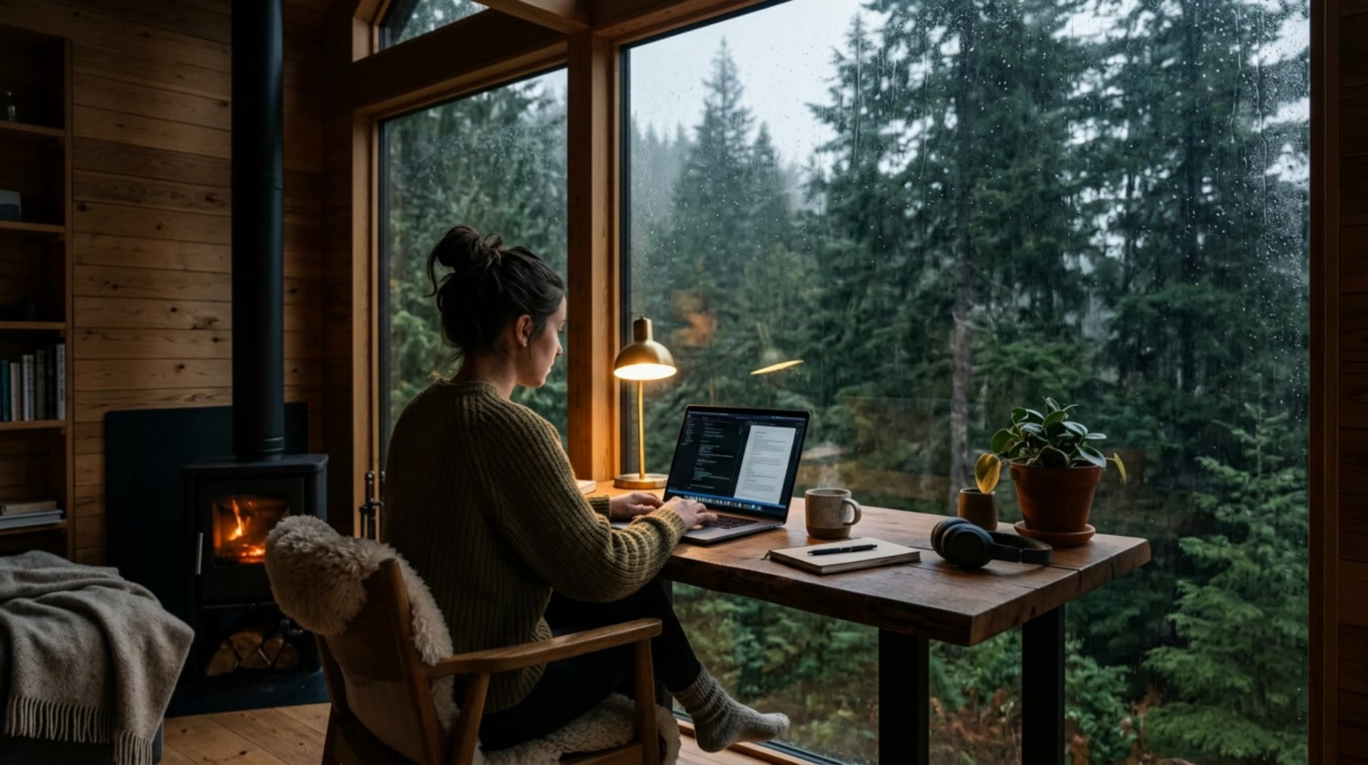 Kling AI work 312379214313431 - rain desktop wallpaper AI video