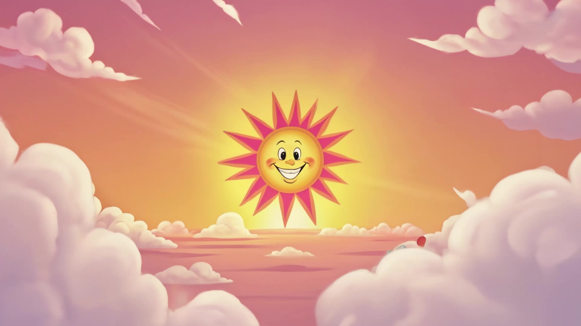 Happy Sun and music notes 1 - cartoon sun images AI video