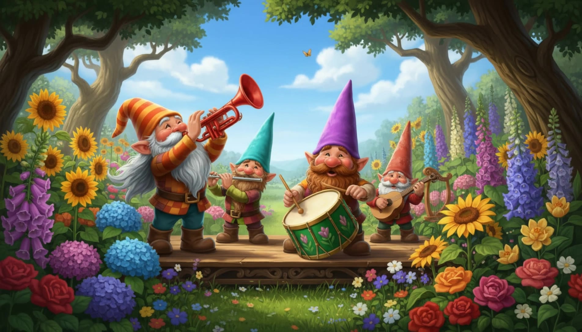 Gnome Band - add a background to a band video with ai AI video