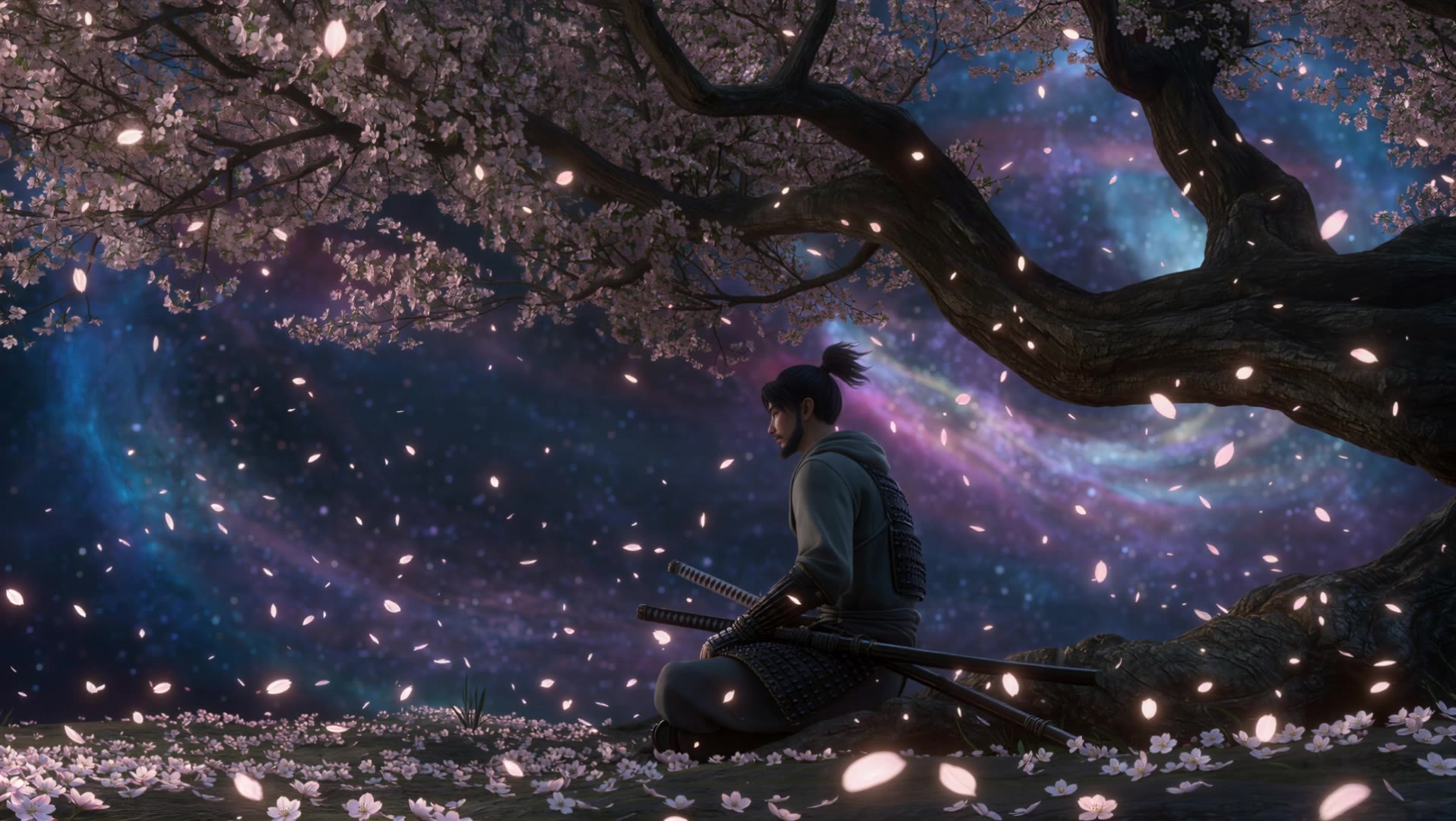 The lone Sakura Samurai - samurai animation AI video
