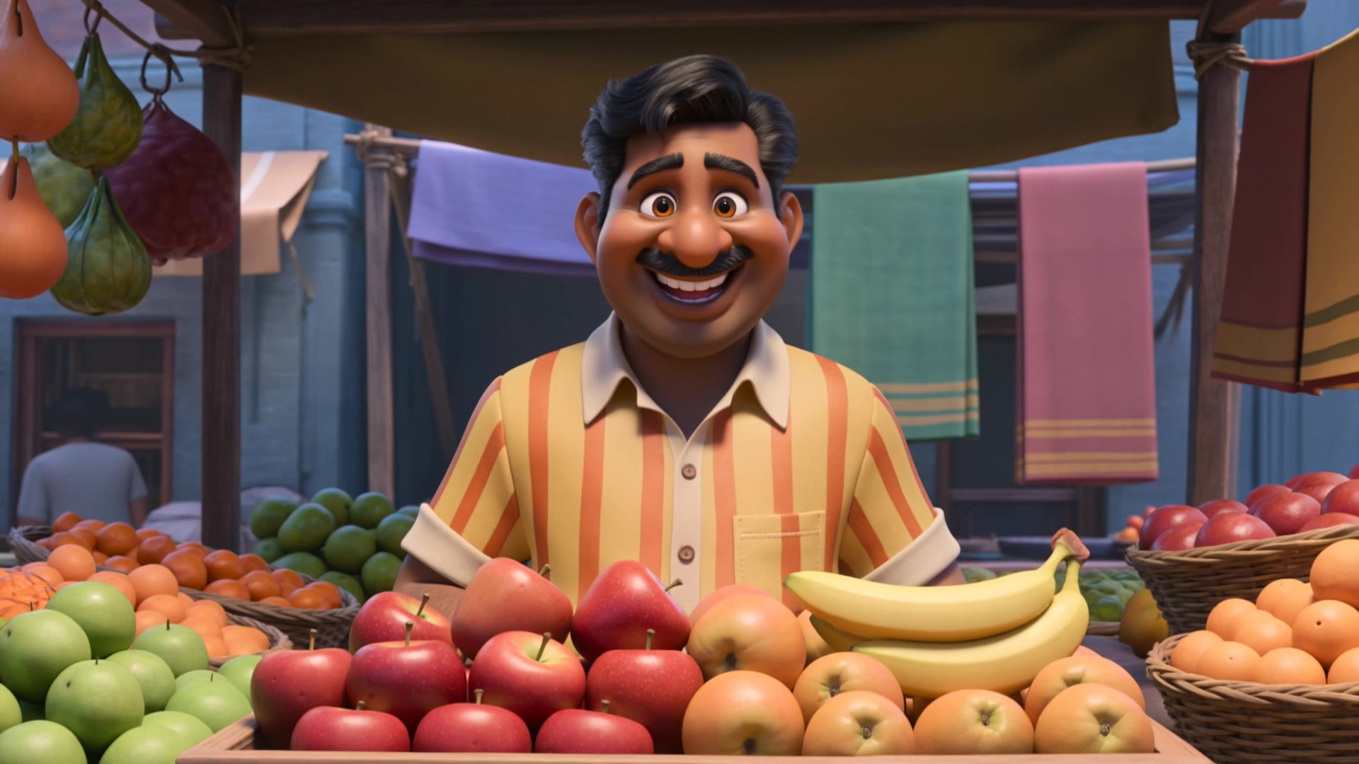 Indian market - anime indian characters AI video
